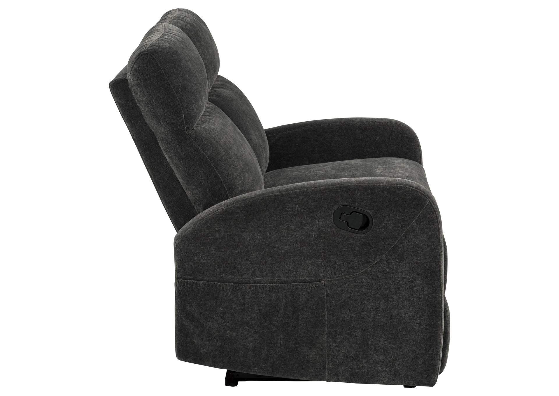 Hamilton Chenille Upholstered Manual Reclining Loveseat Charcoal Grey image 8