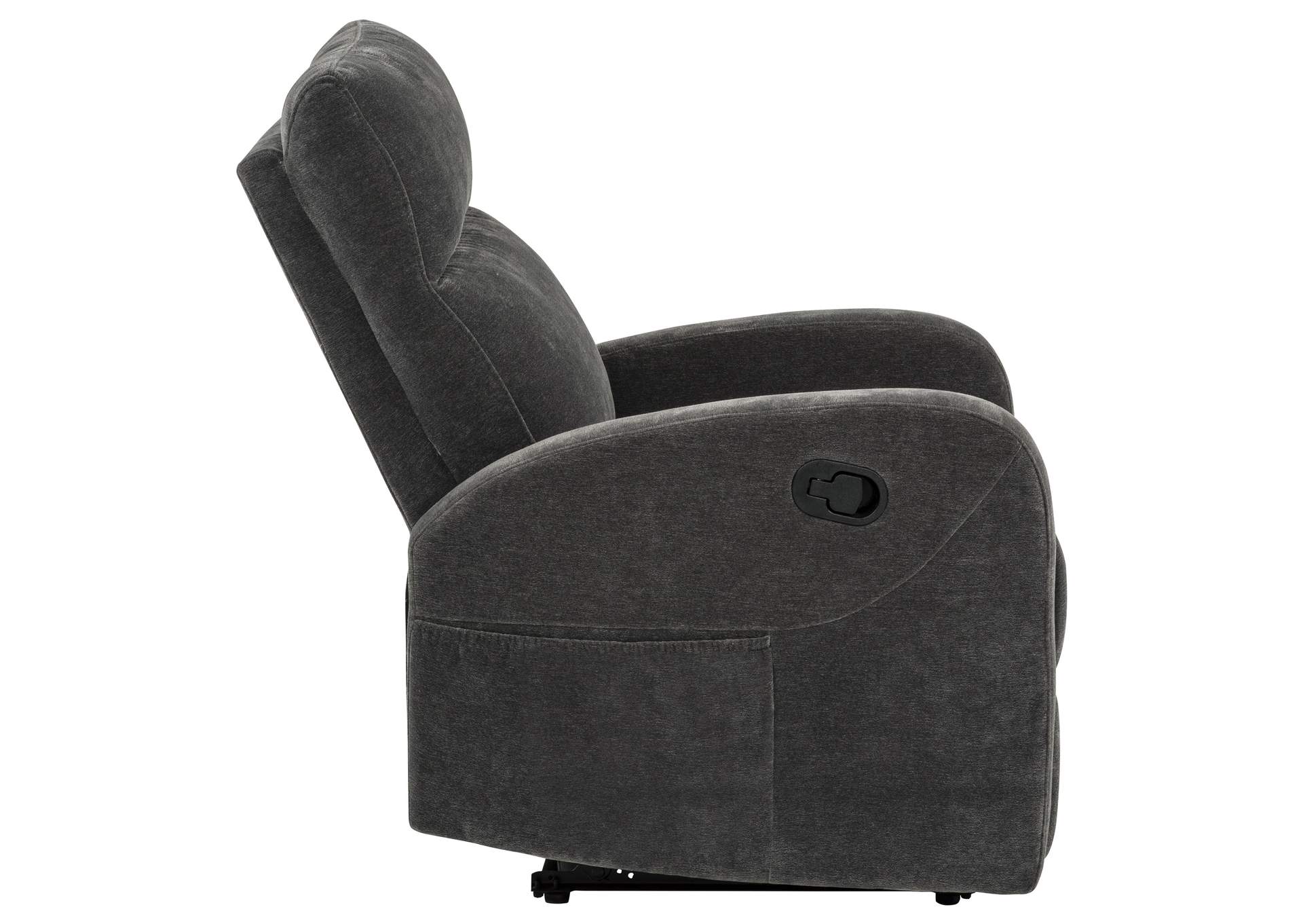 Hamilton Chenille Upholstered Manual Glider Recliner Charcoal Grey image 8