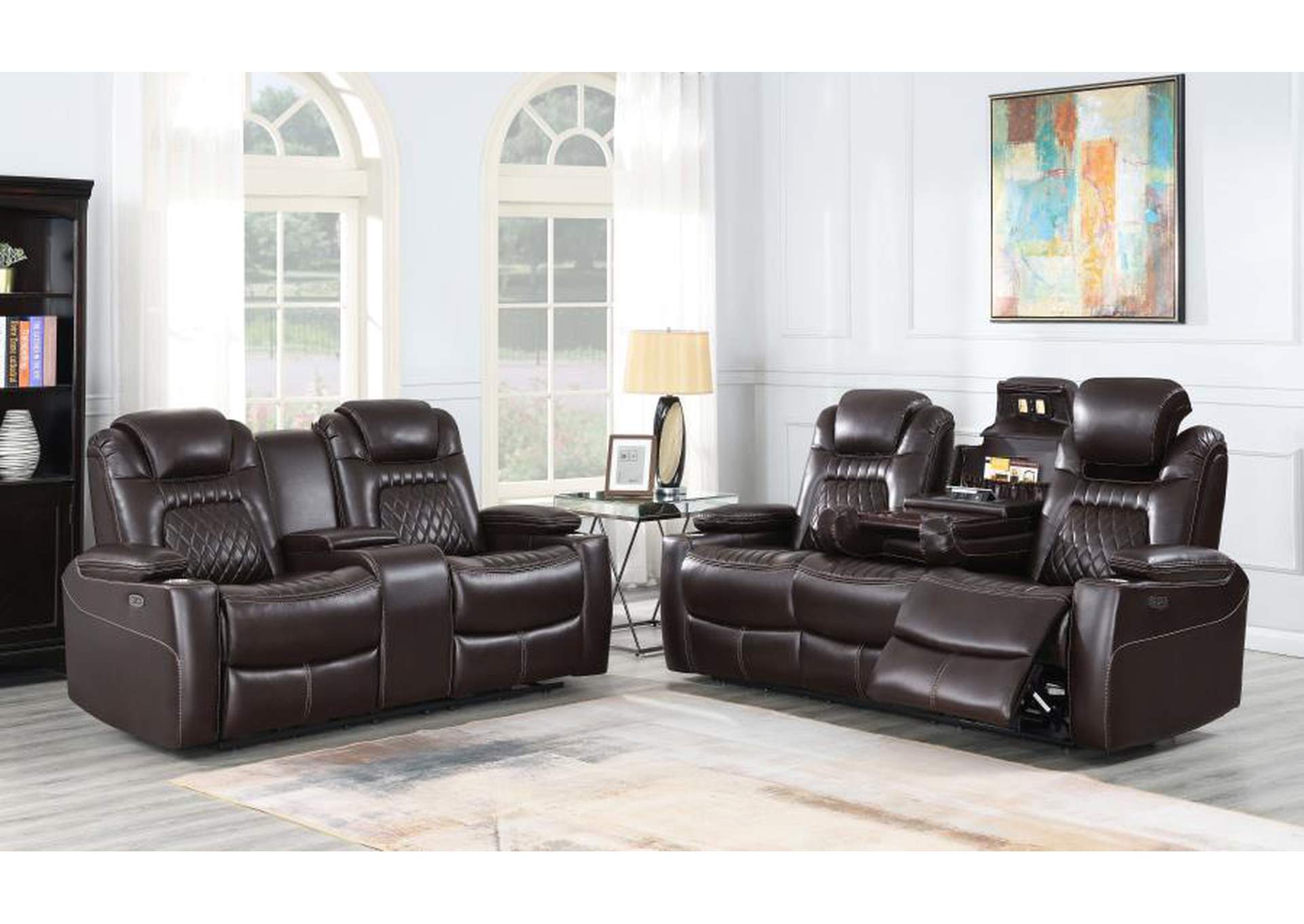 Korbach 2-piece Power^2 Living Room Set Espresso image 1