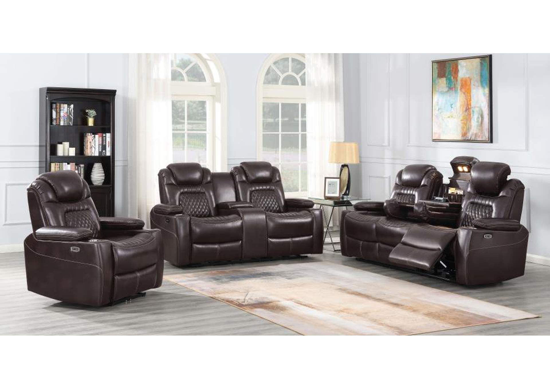 Korbach 3-piece Power^2 Living Room Set Espresso image 1