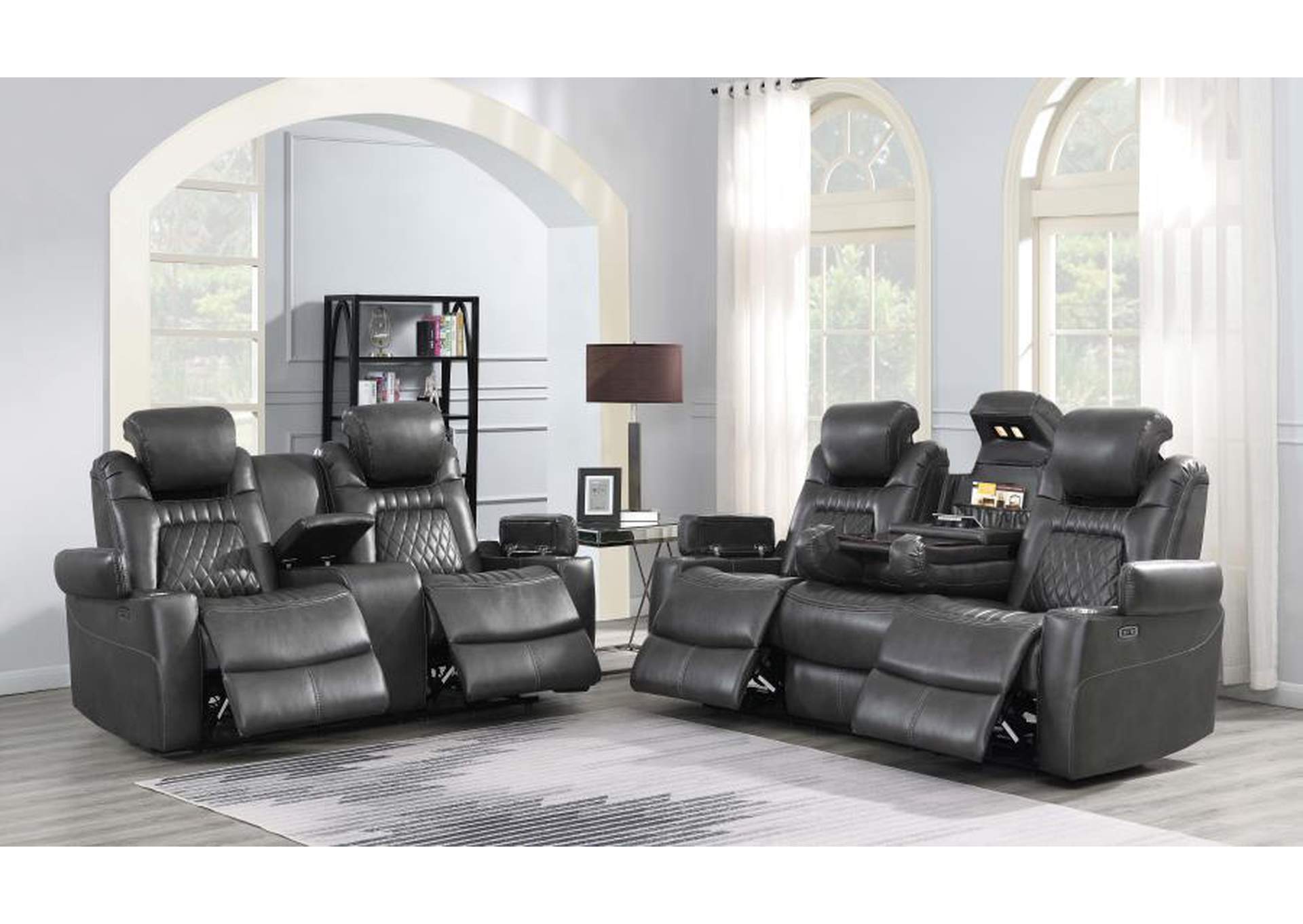 Korbach 2-piece Power^2 Living Room Set Charcoal image 3