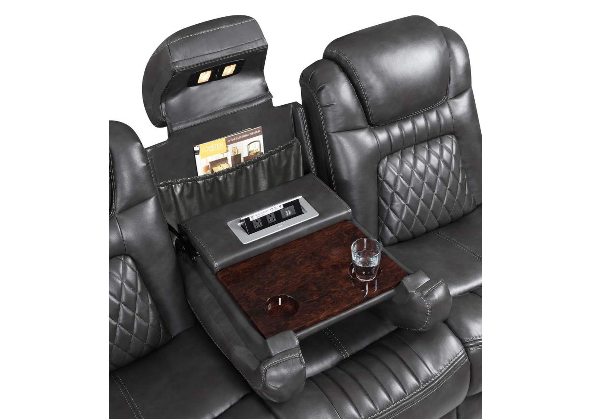 Korbach 3-piece Power^2 Living Room Set Charcoal image 14