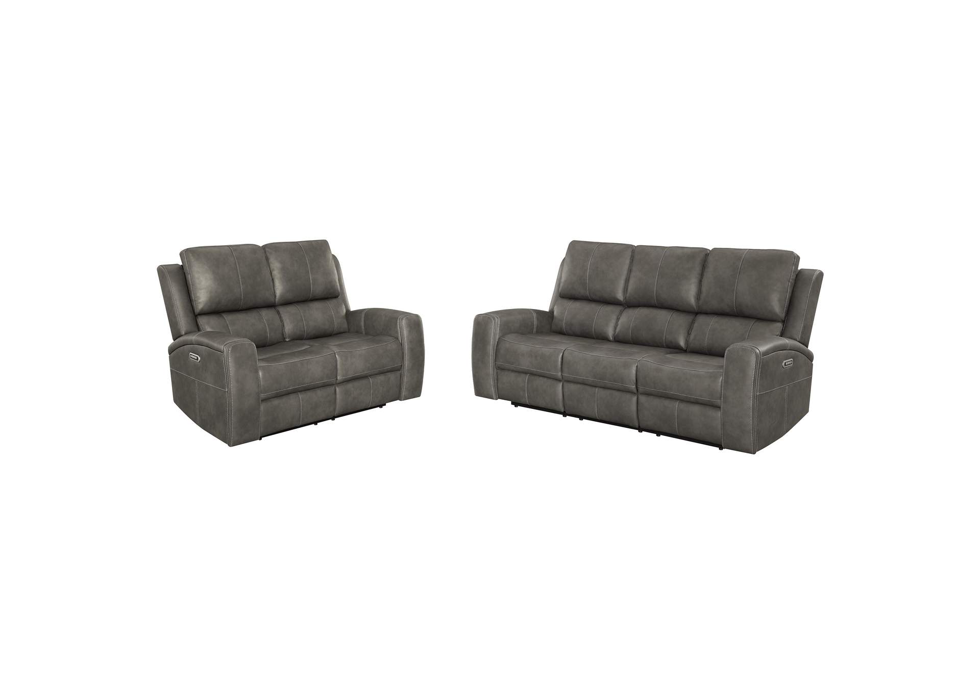 Brickston 2-piece Triple Power Reclining Sofa Set Charcoal image 4