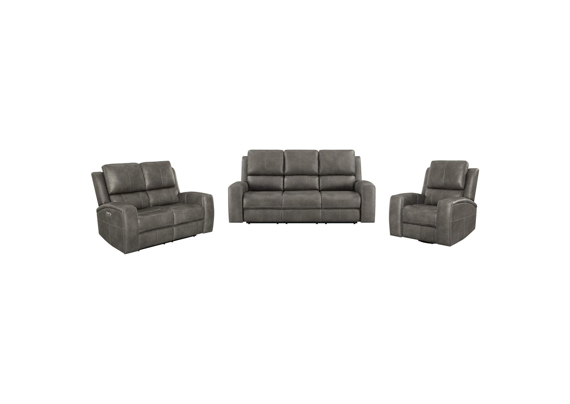 Brickston 3-piece Triple Power Reclining Sofa Set Charcoal image 18