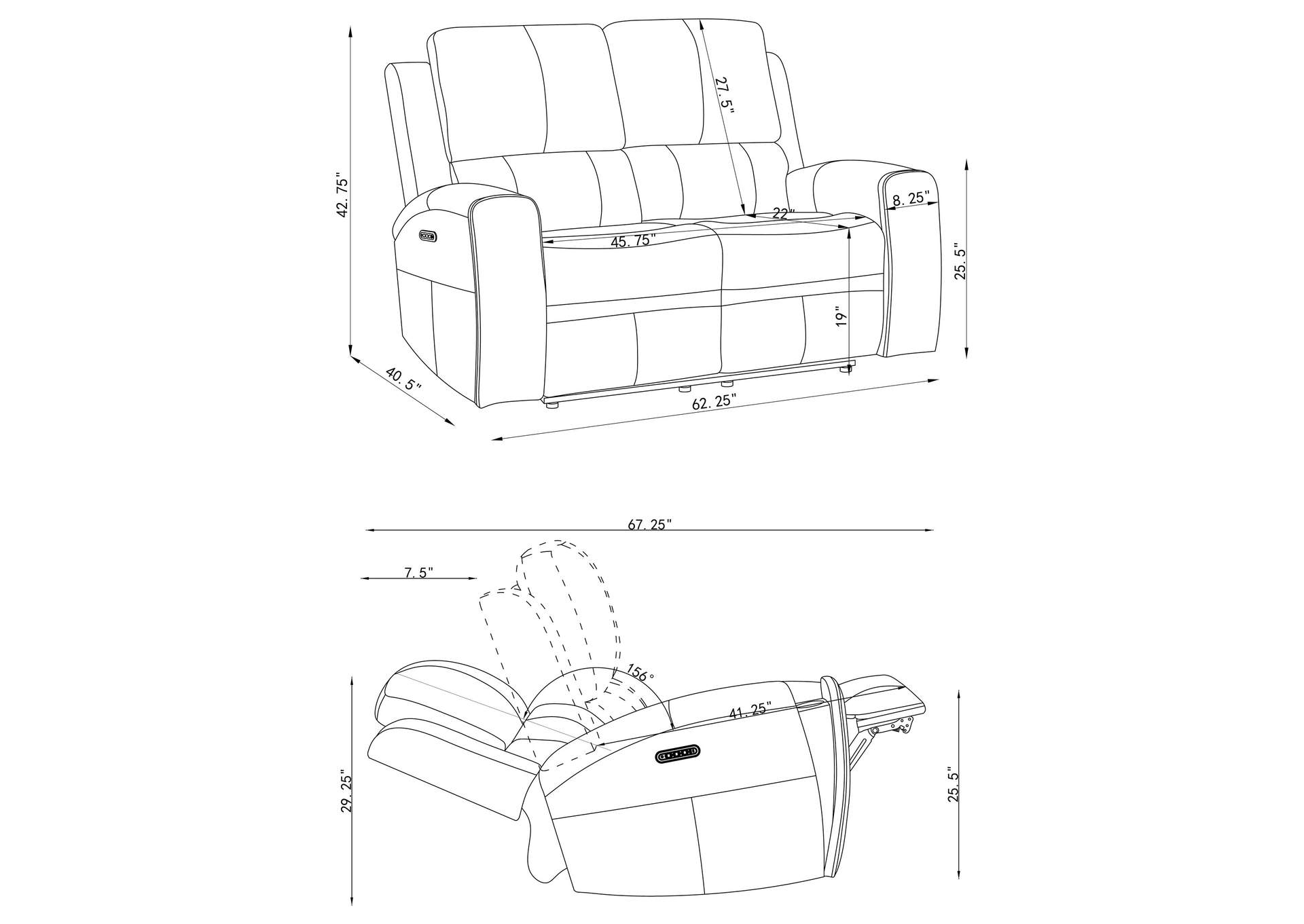 Brickston 3-piece Triple Power Reclining Sofa Set Charcoal image 8