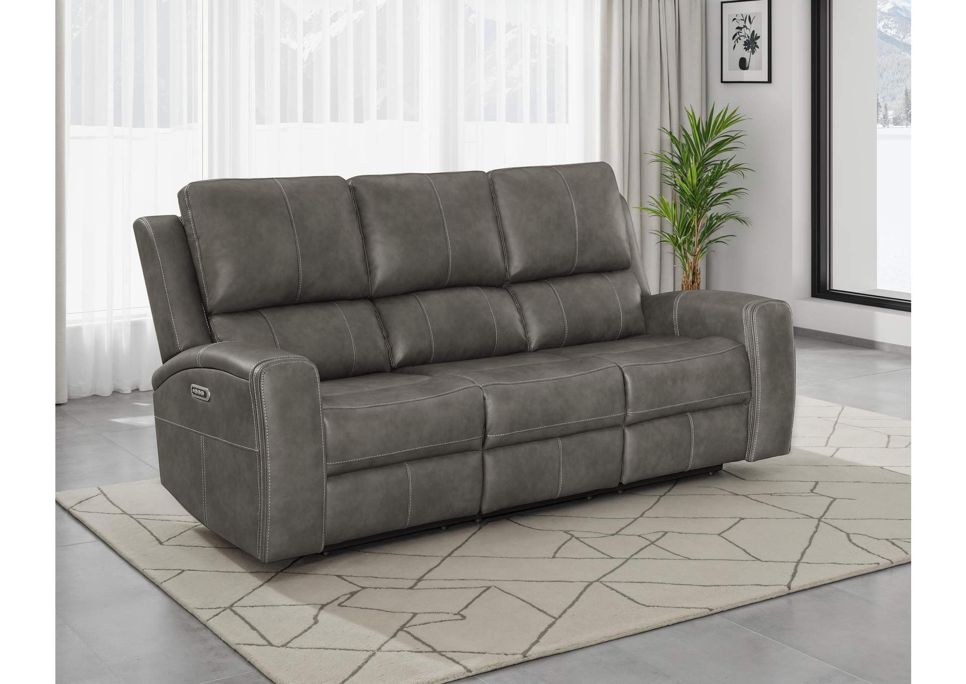 Brickston Triple Power Reclining Sofa Charcoal image 4
