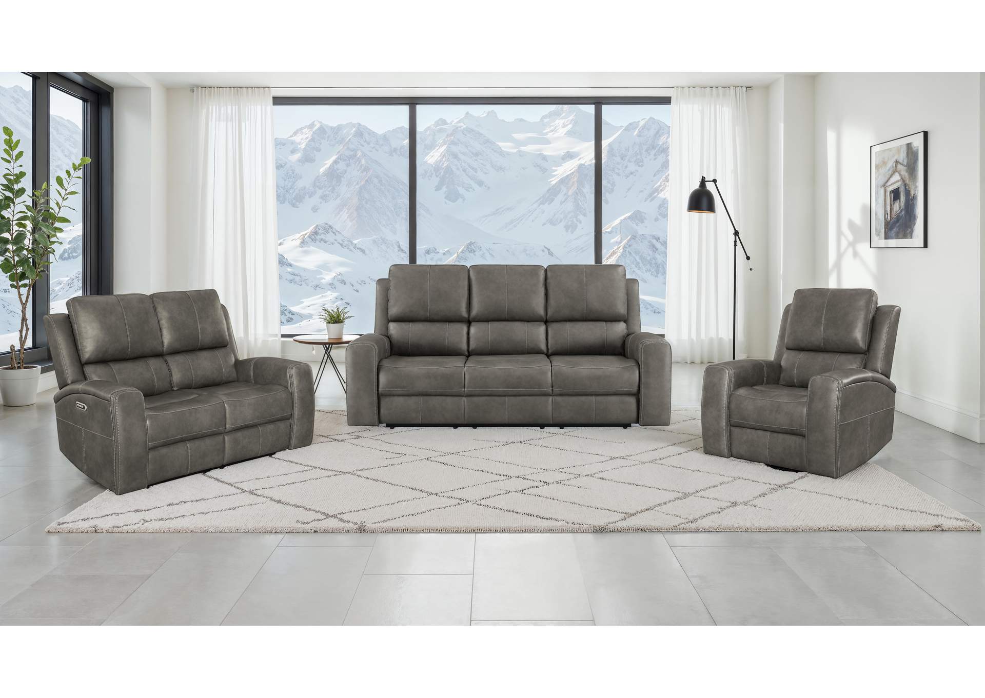 Brickston Triple Power Reclining Loveseat Charcoal image 16