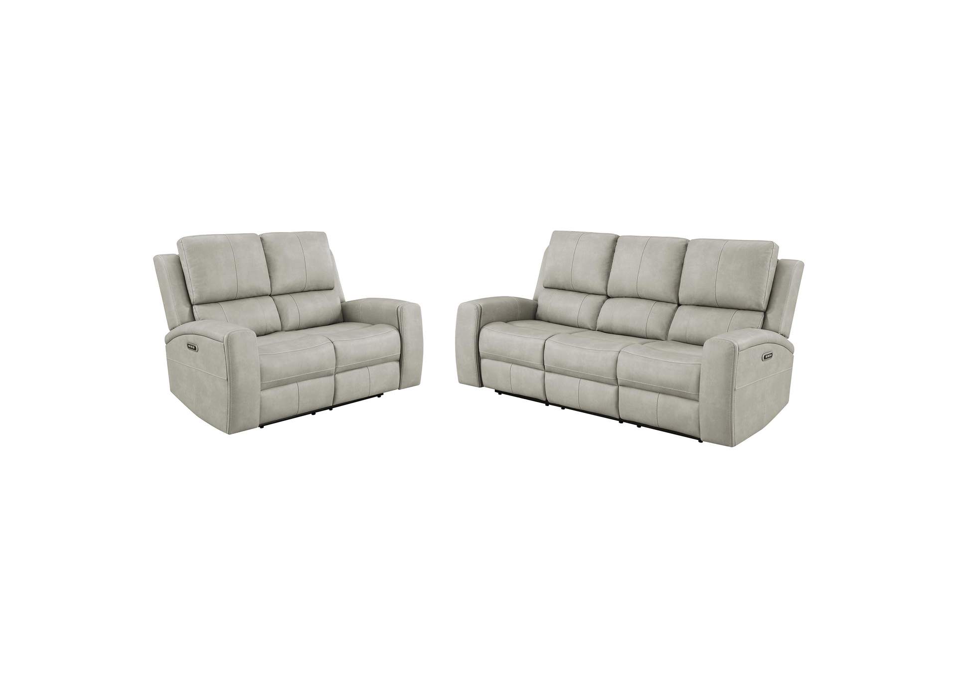Brickston 2-piece Triple Power Reclining Sofa Set Grey image 4
