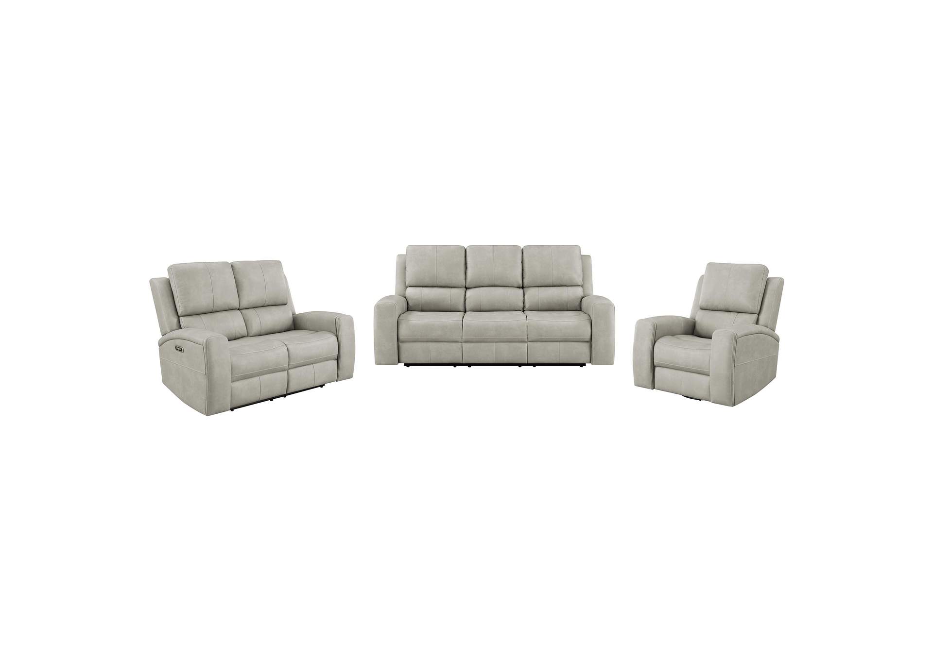 Brickston 3-piece Triple Power Reclining Sofa Set Grey image 22