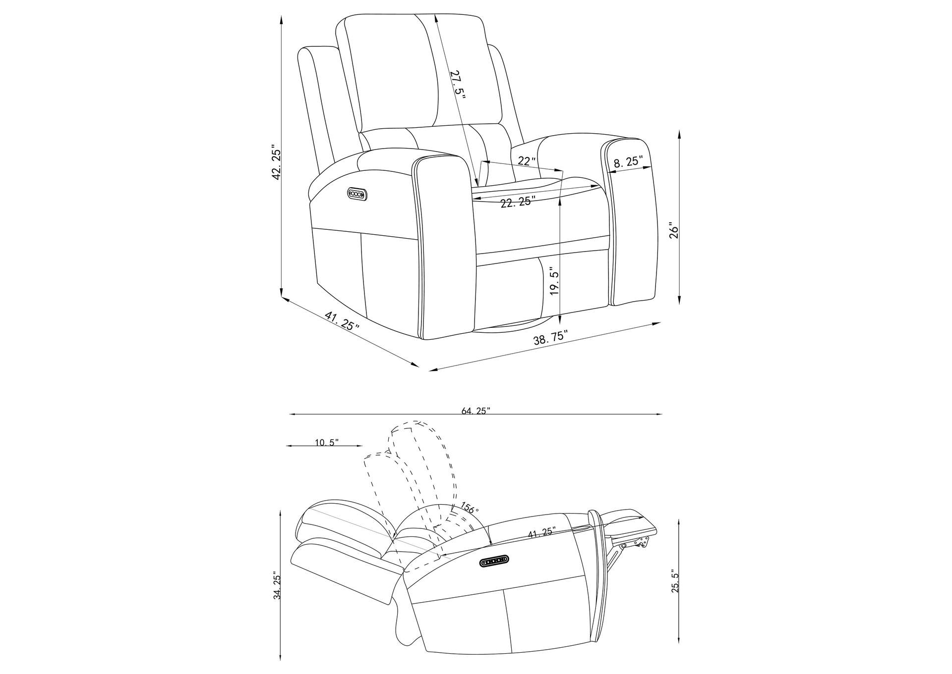 Brickston 3-piece Triple Power Reclining Sofa Set Grey image 6