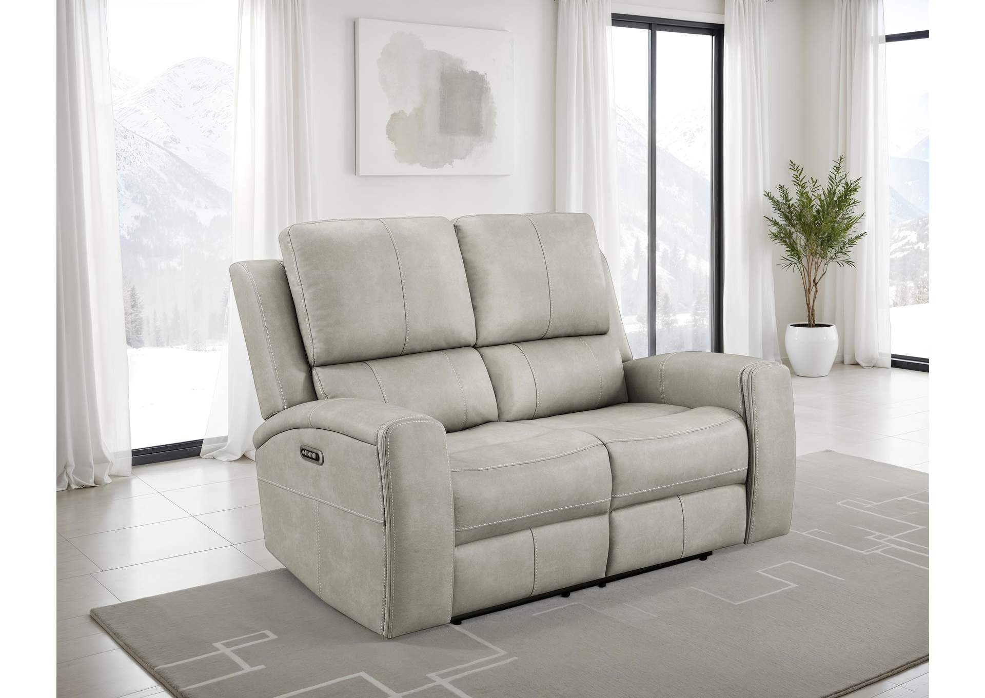 Brickston Triple Power Reclining Loveseat Grey image 4