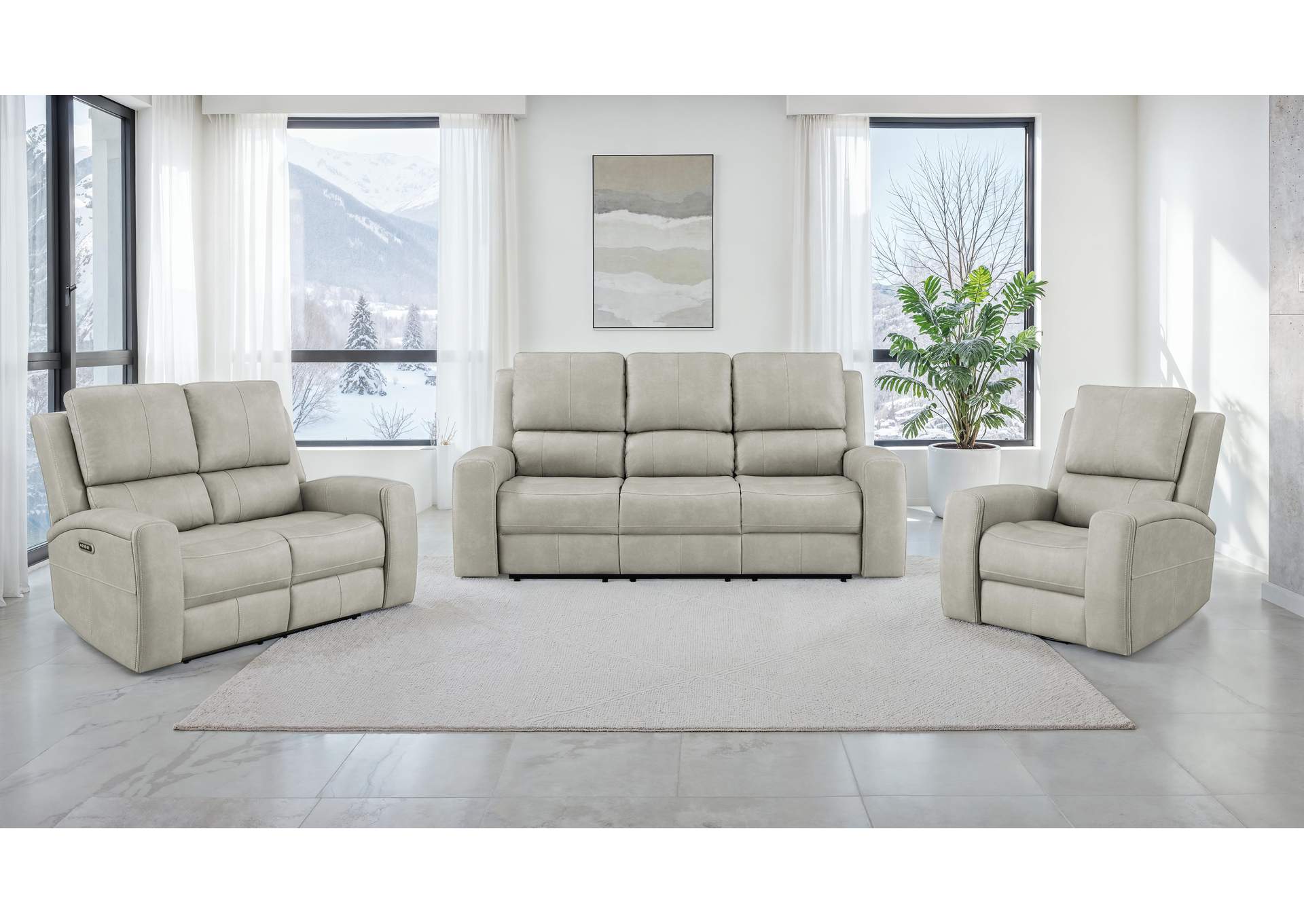 Brickston Triple Power Swivel Glider Recliner Grey image 16