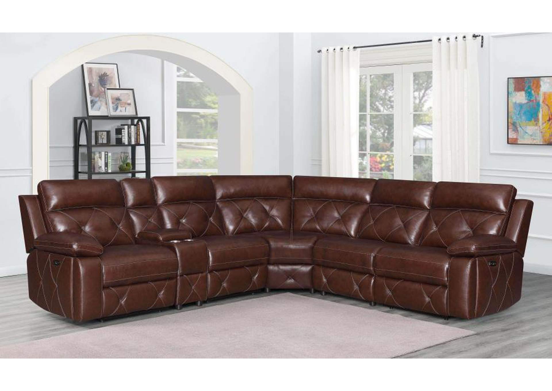 Chester 6-piece Power^2 Sectional Chocolate image 1