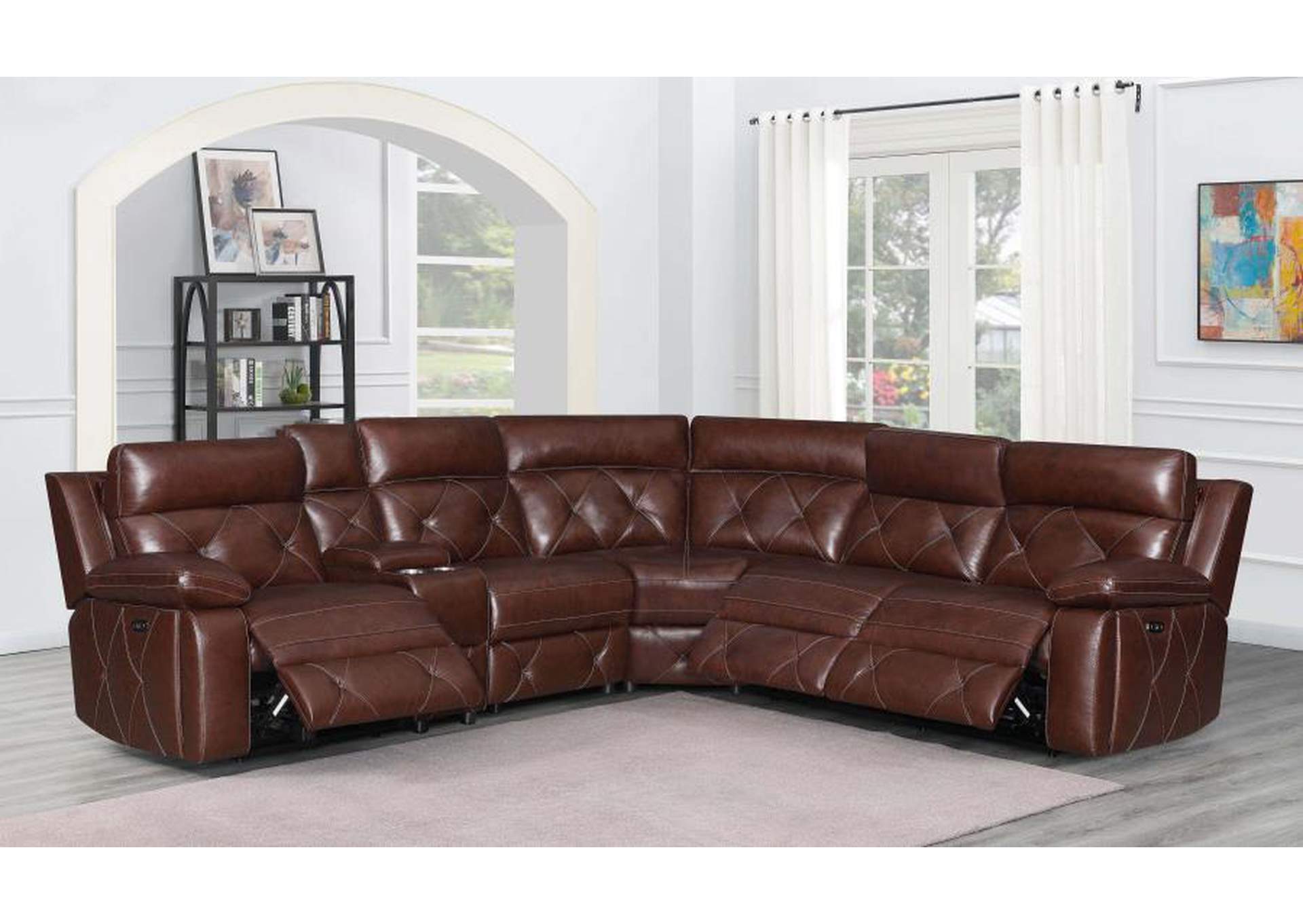 Chester 6-piece Power^2 Sectional Chocolate image 3