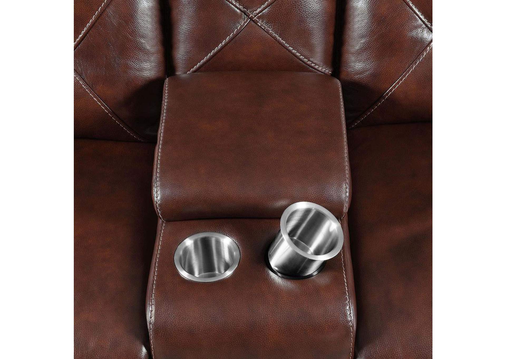 Chester Upholstered Power Reclining Seat and Power Headrest Home Theater Chocolate image 4