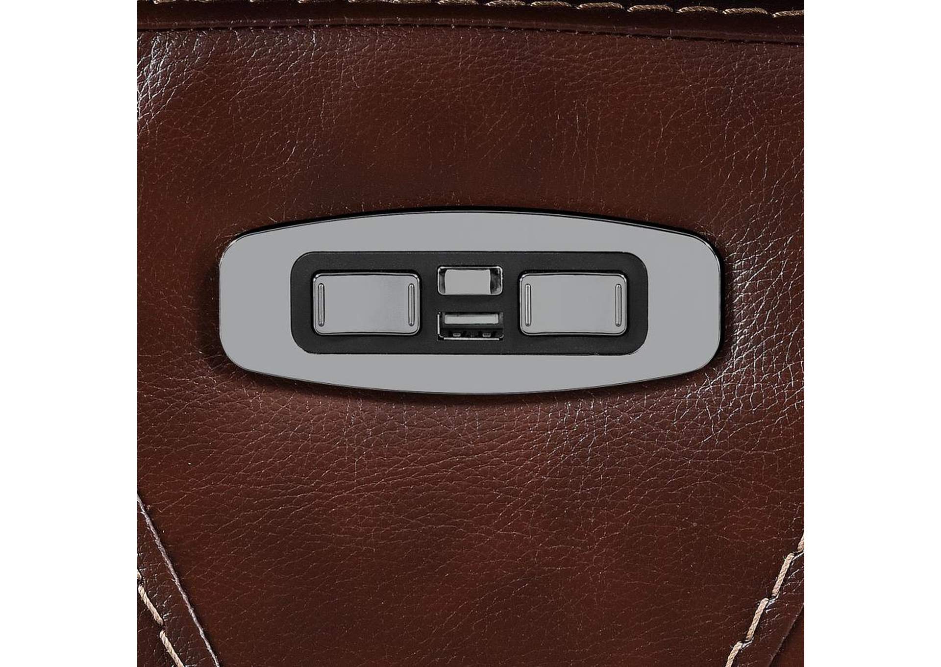Chester Upholstered Power Reclining Seat and Power Headrest Home Theater Chocolate image 6