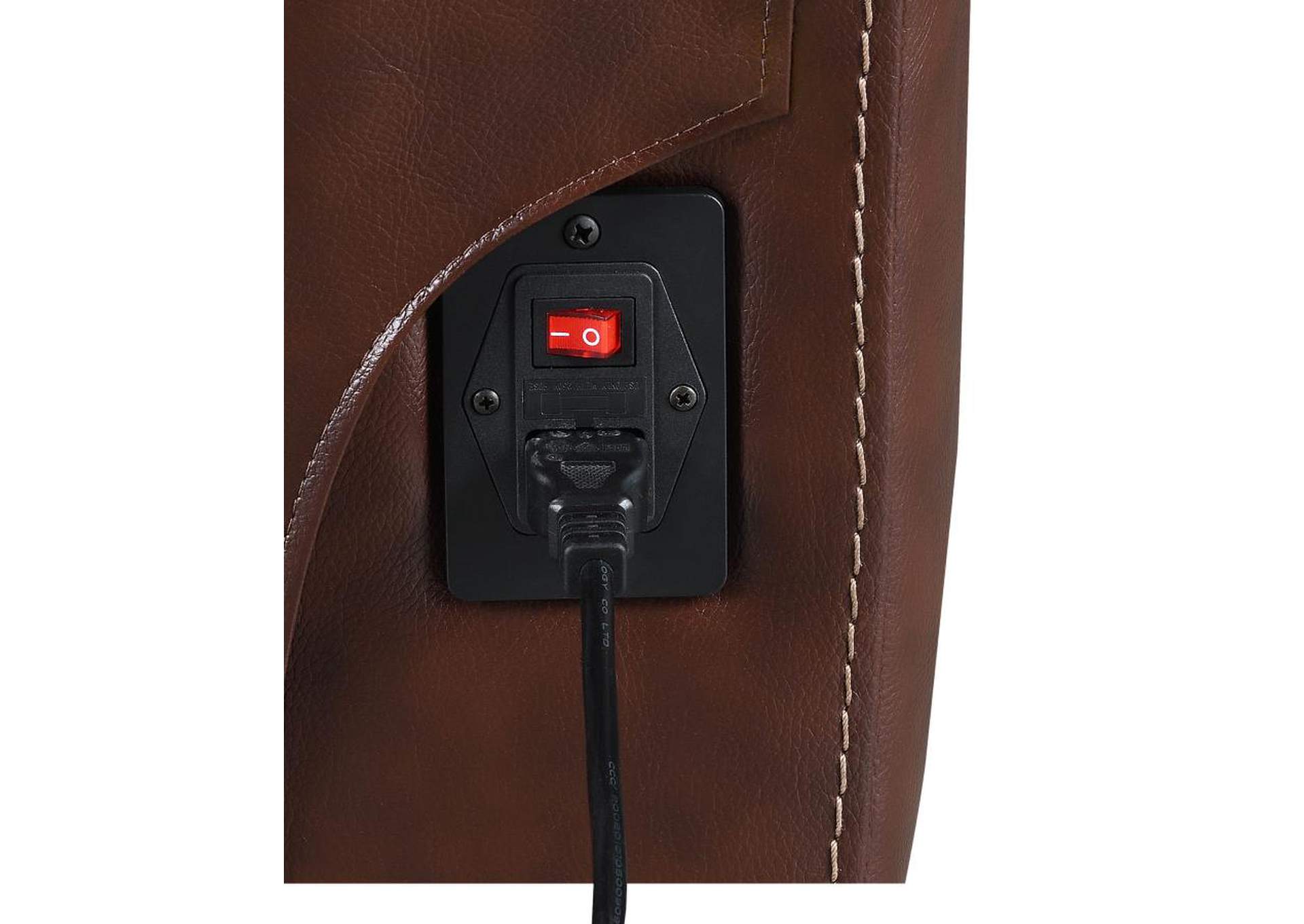 Chester Upholstered Power Reclining Seat and Power Headrest Home Theater Chocolate image 7