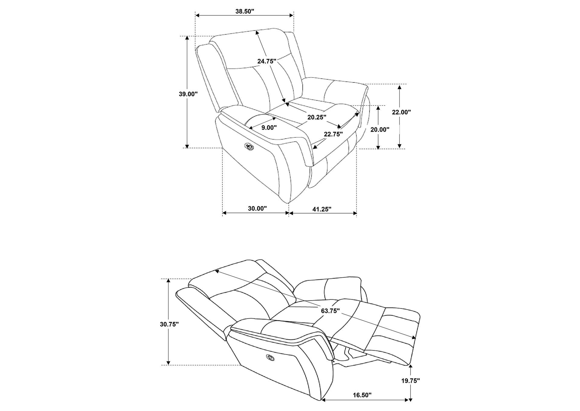 Lawrence 3-piece Upholstered Reclining Sofa Set Charcoal image 13