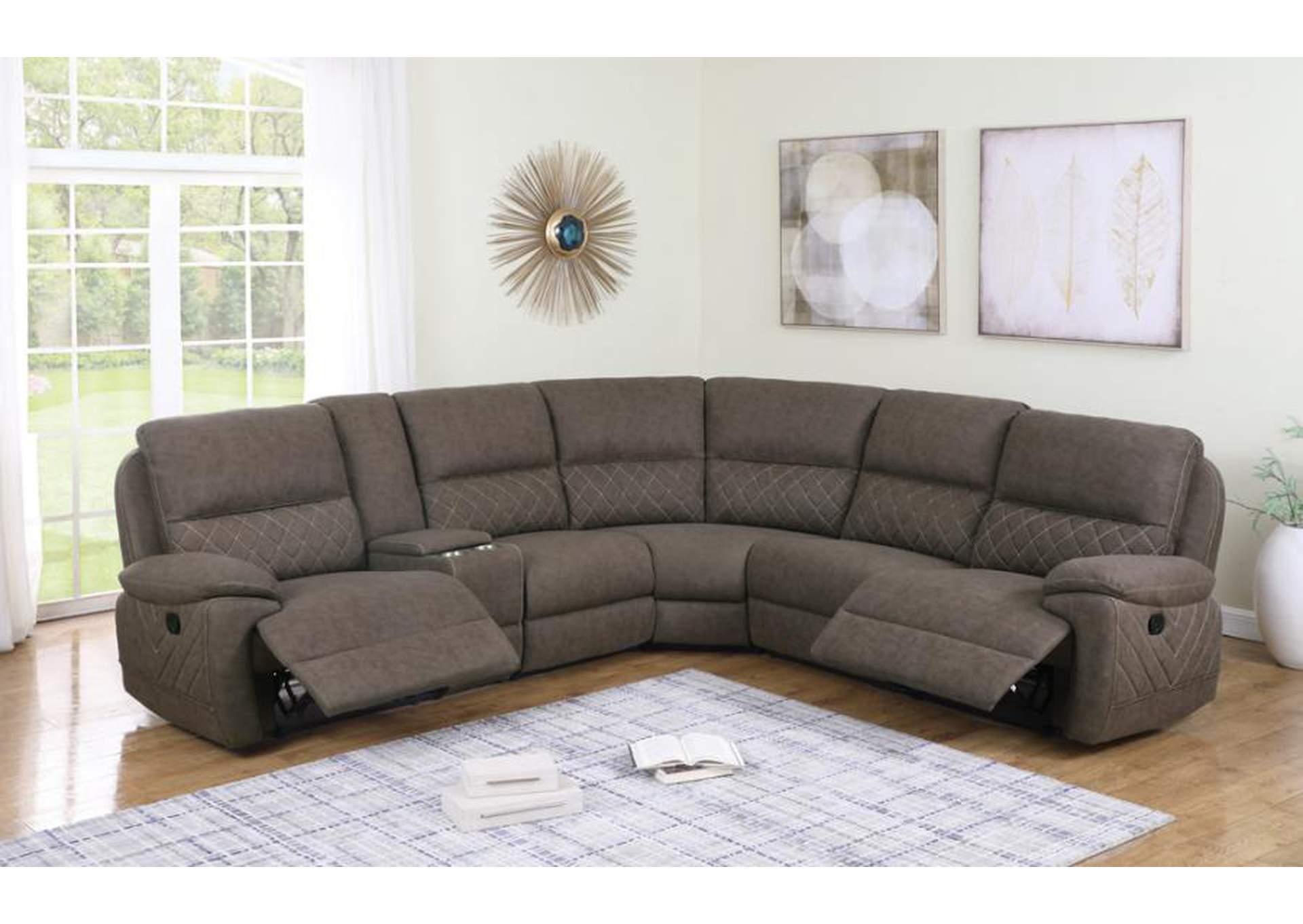 Variel 6-piece Modular Motion Sectional Taupe image 3