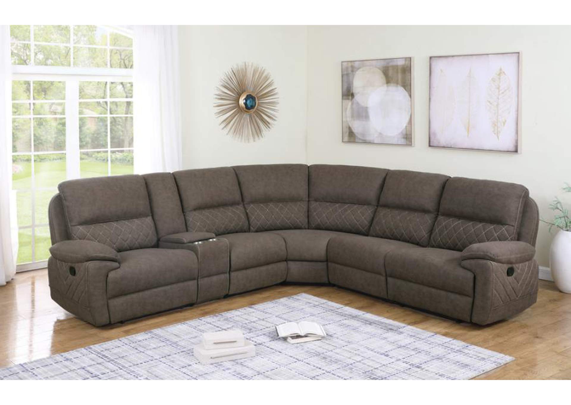 Variel 6-piece Modular Motion Sectional Taupe image 1