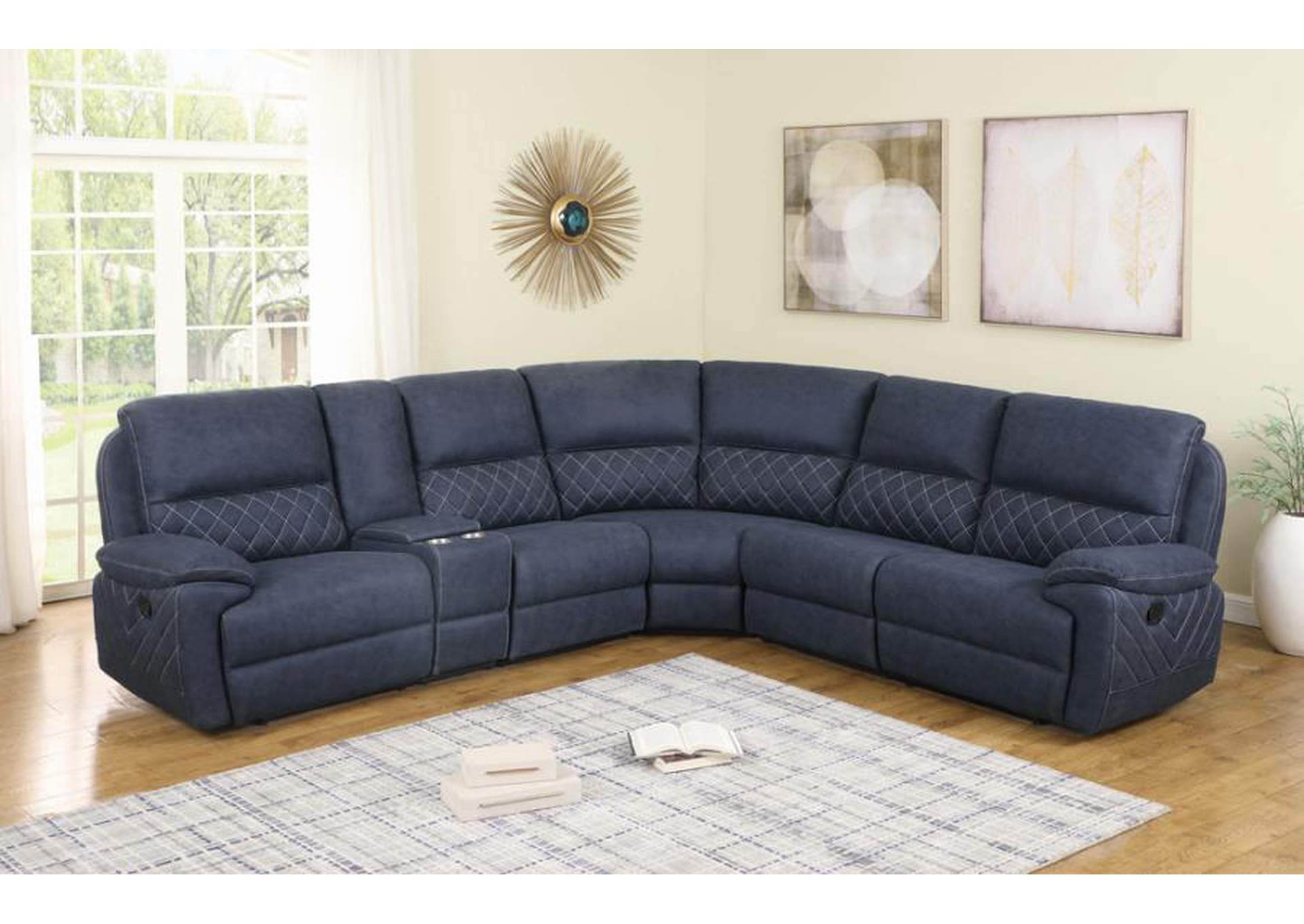 Variel 6-piece Modular Motion Sectional Blue image 4