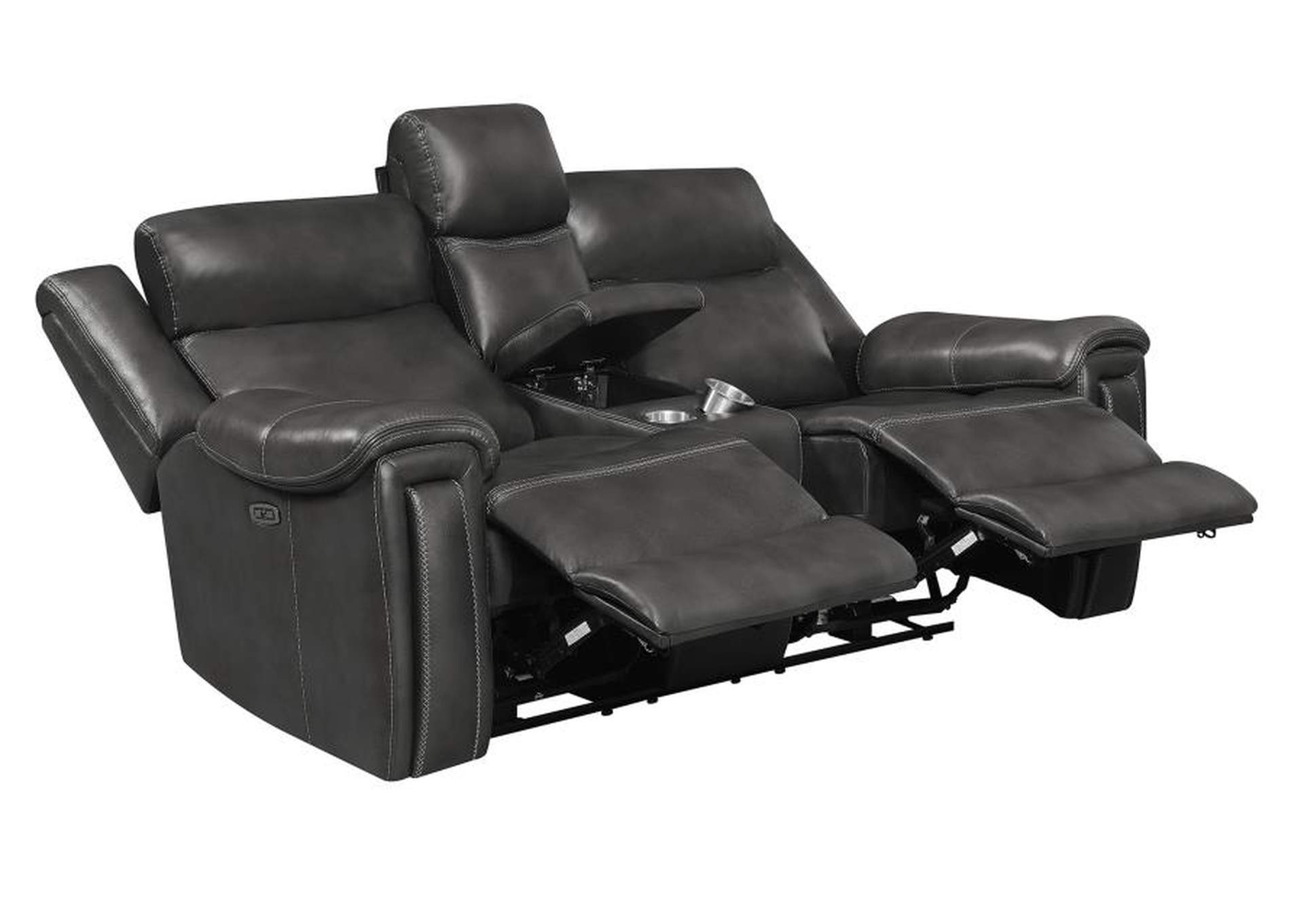 Shallowford 3-piece Upholstered Power^2 Sectional Hand Rubbed Charcoal image 11