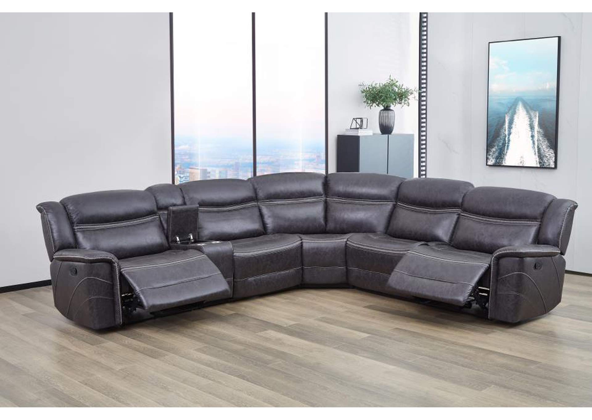 Bluefield 6-piece Modular Motion Sectional Charcoal image 7