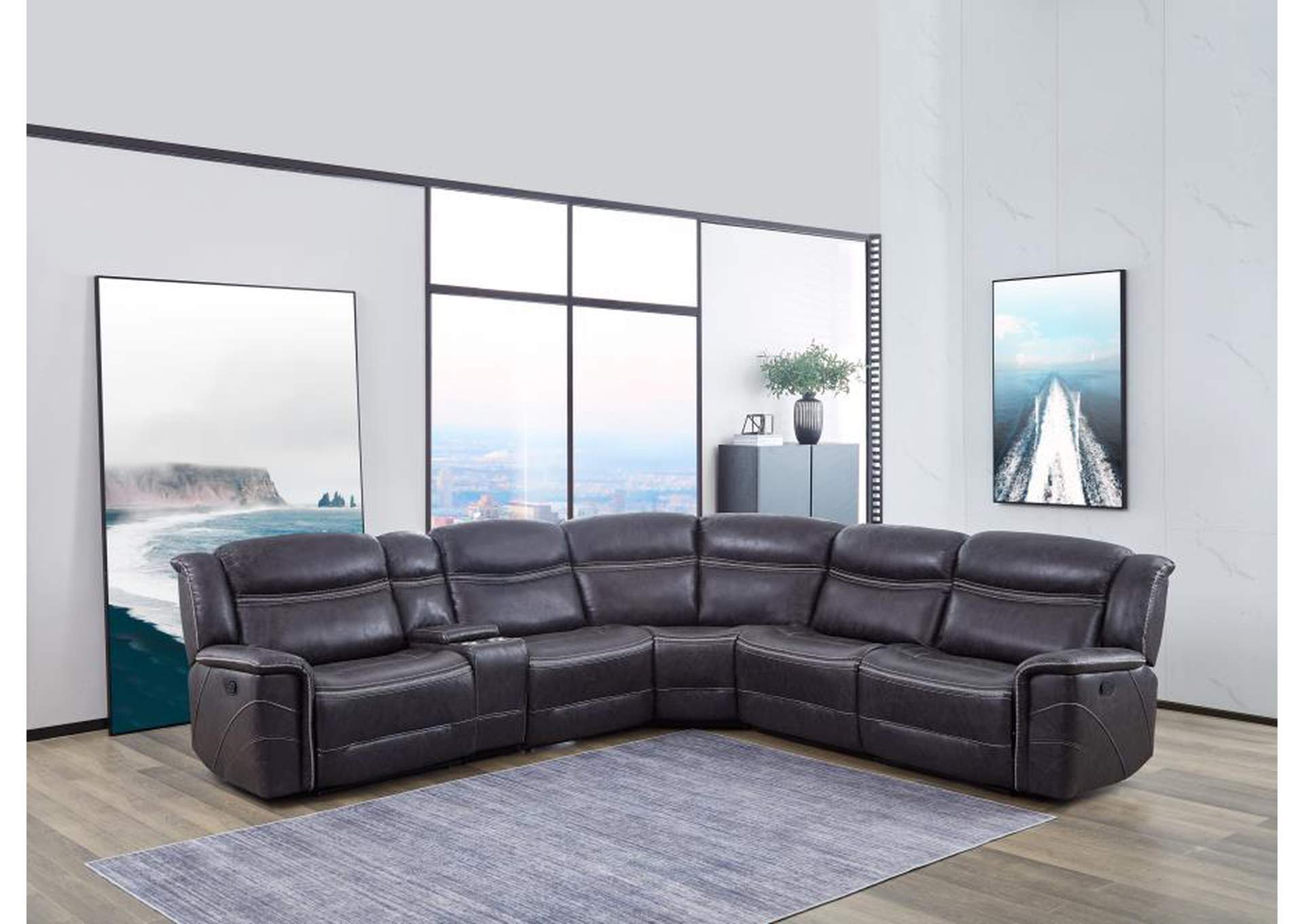 Bluefield 6-piece Modular Motion Sectional Charcoal image 1