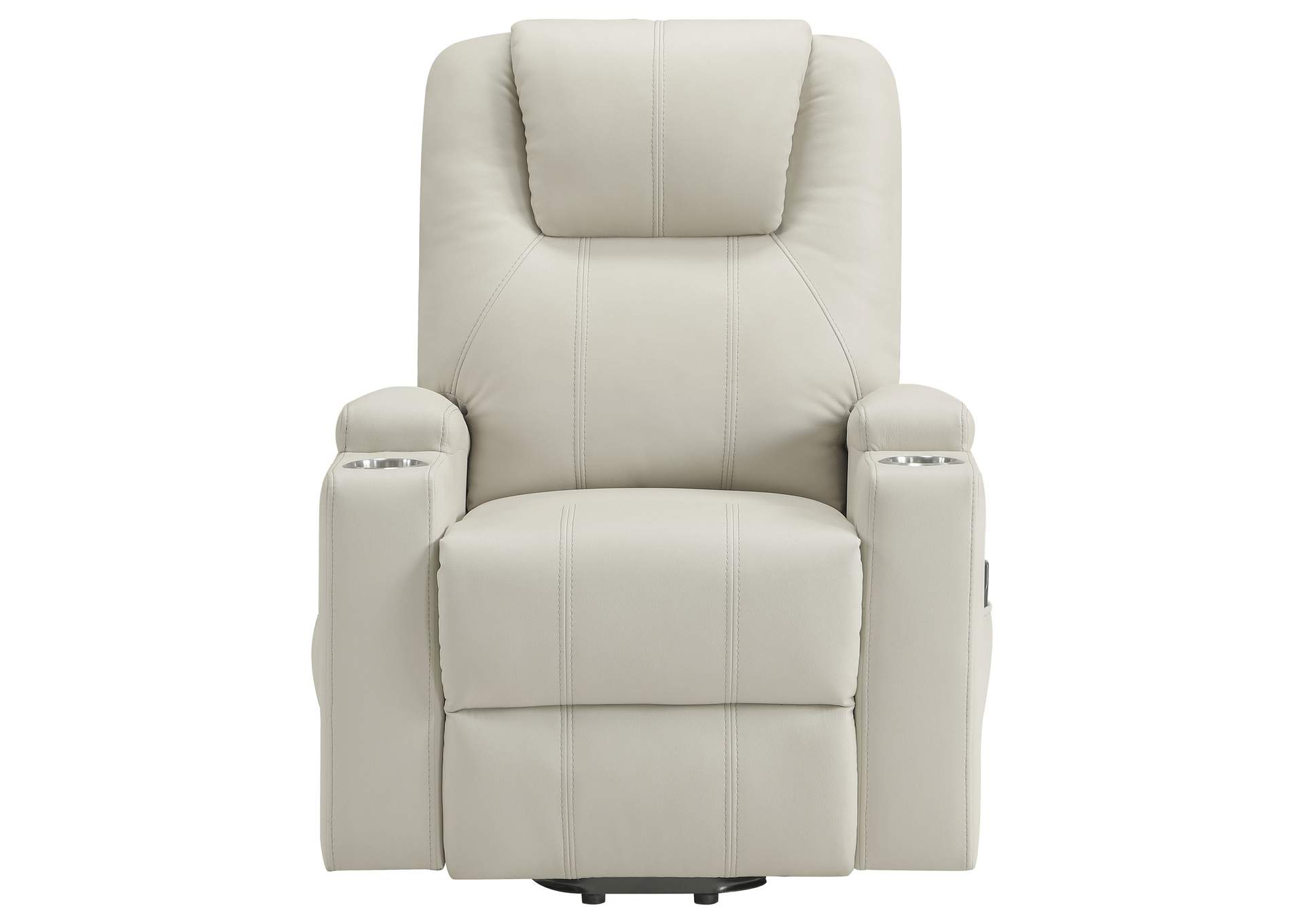 Armstrong Upholstered Power Lift Massage Recliner Ivory image 8