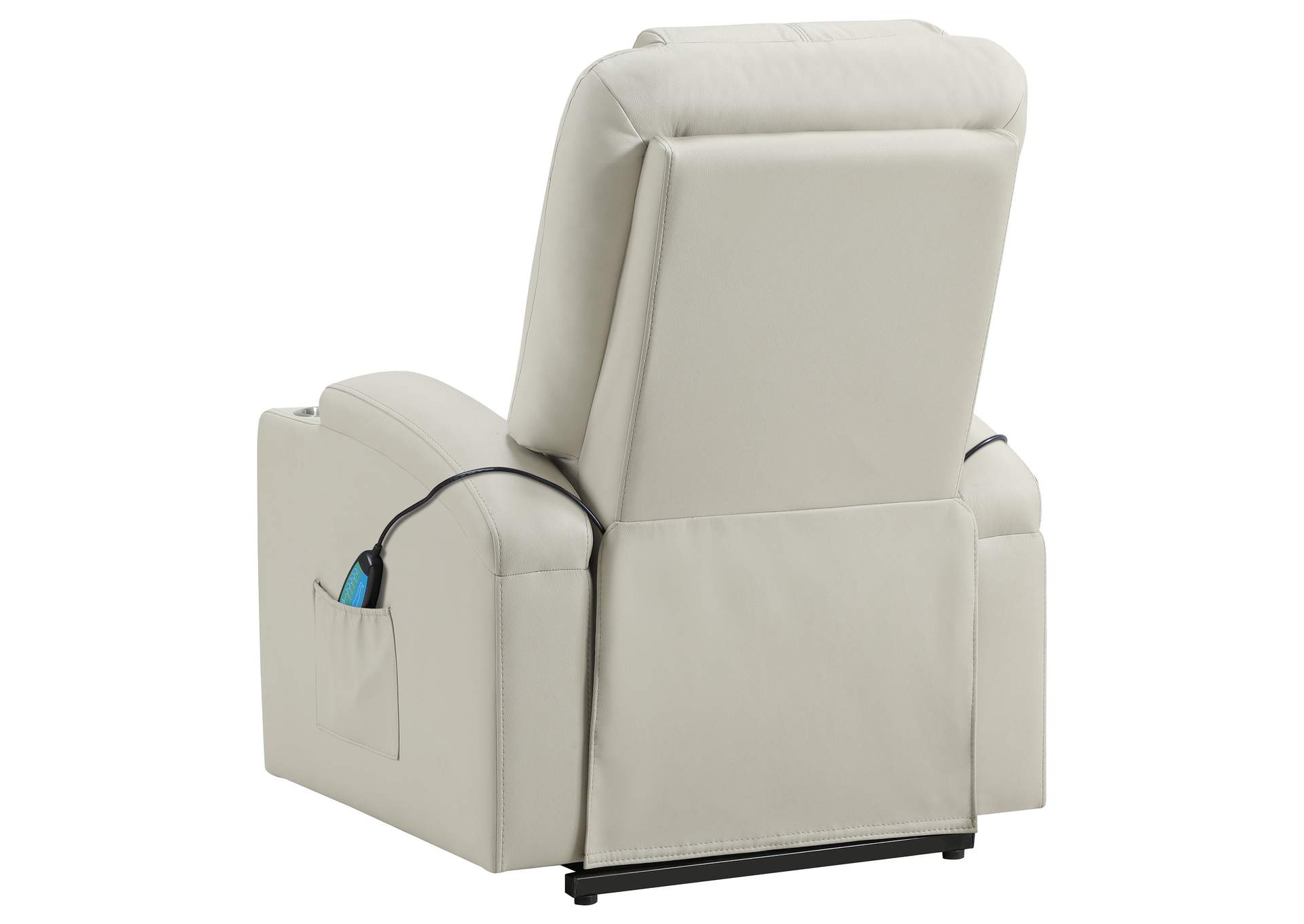 Armstrong Upholstered Power Lift Massage Recliner Ivory image 10