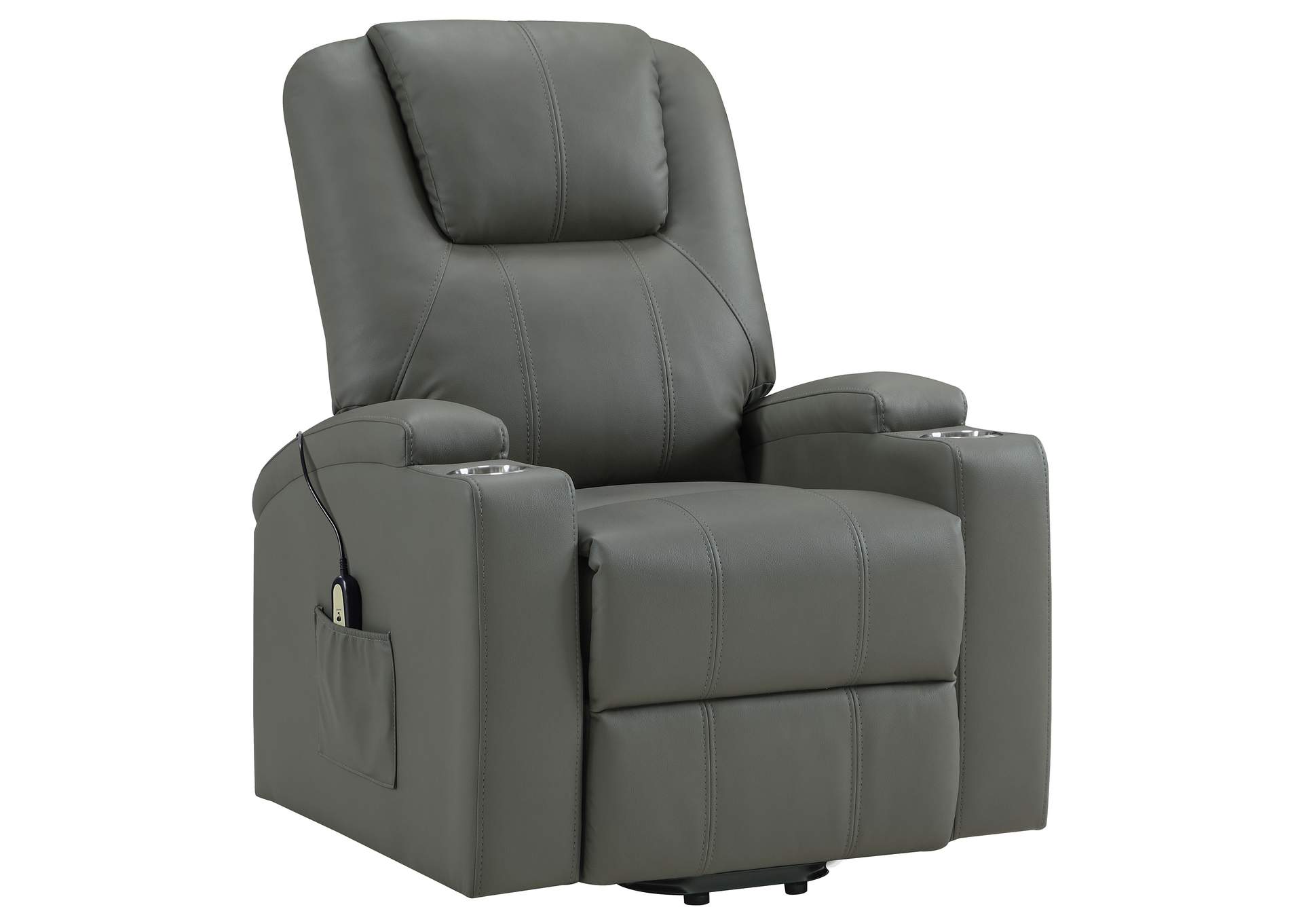 Armstrong Upholstered Power Lift Massage Recliner Grey image 6