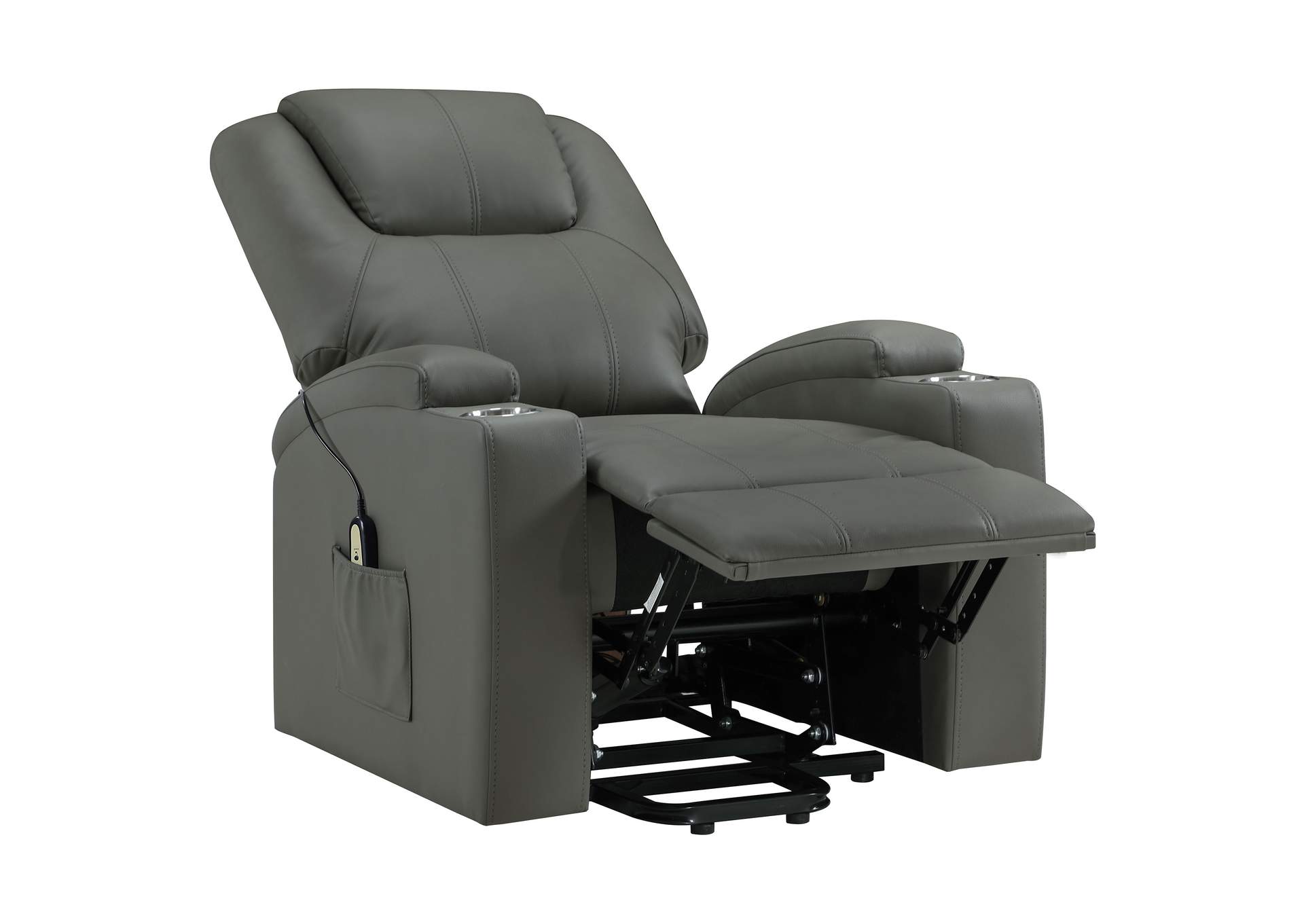 Armstrong Upholstered Power Lift Massage Recliner Grey image 7