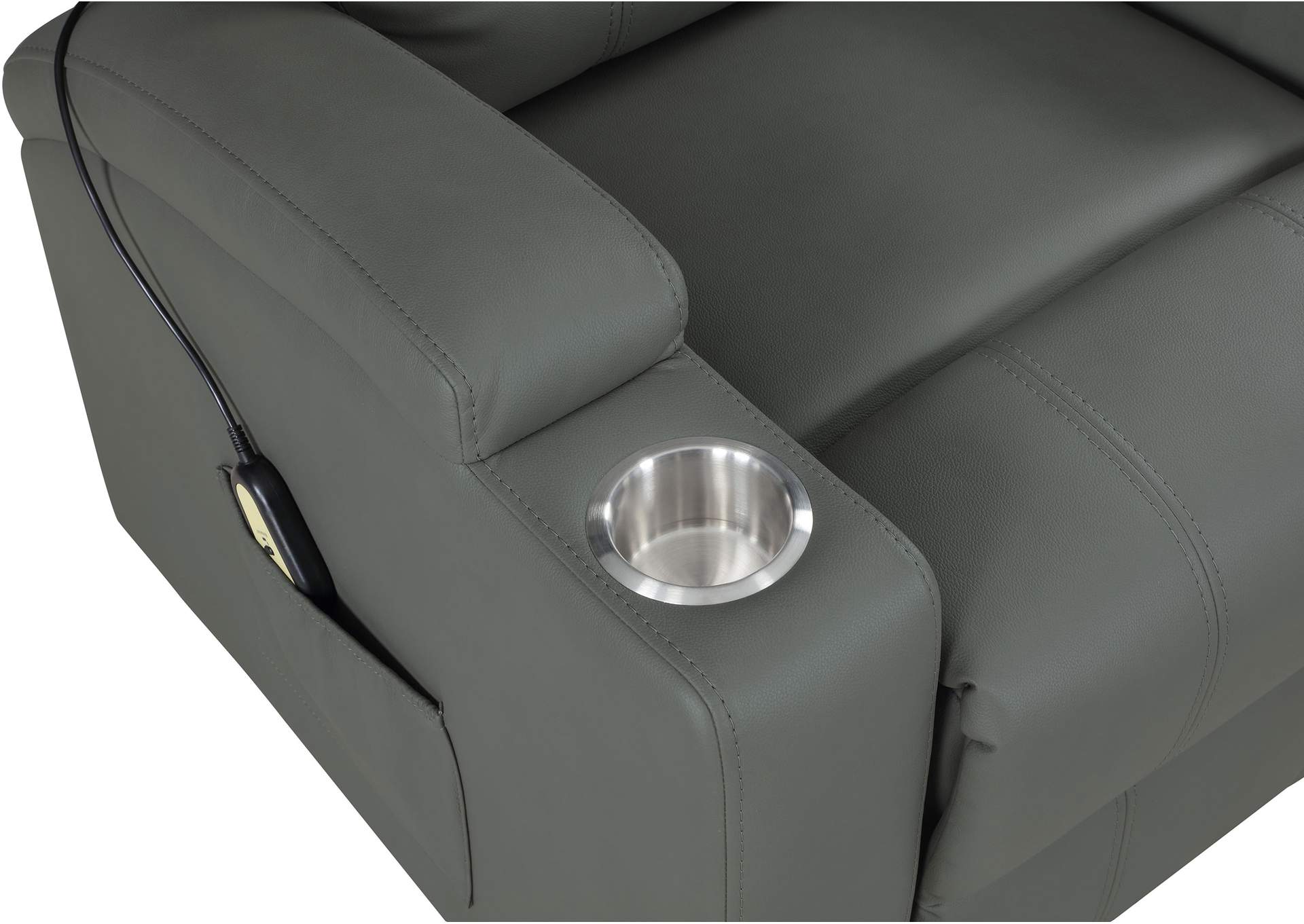 Armstrong Upholstered Power Lift Massage Recliner Grey image 12