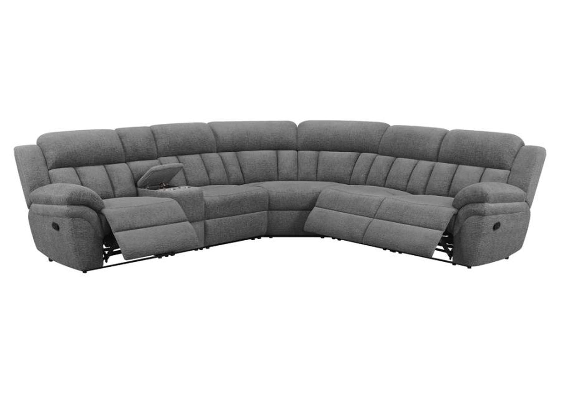 Bahrain 6-piece Upholstered Motion Sectional Charcoal image 7