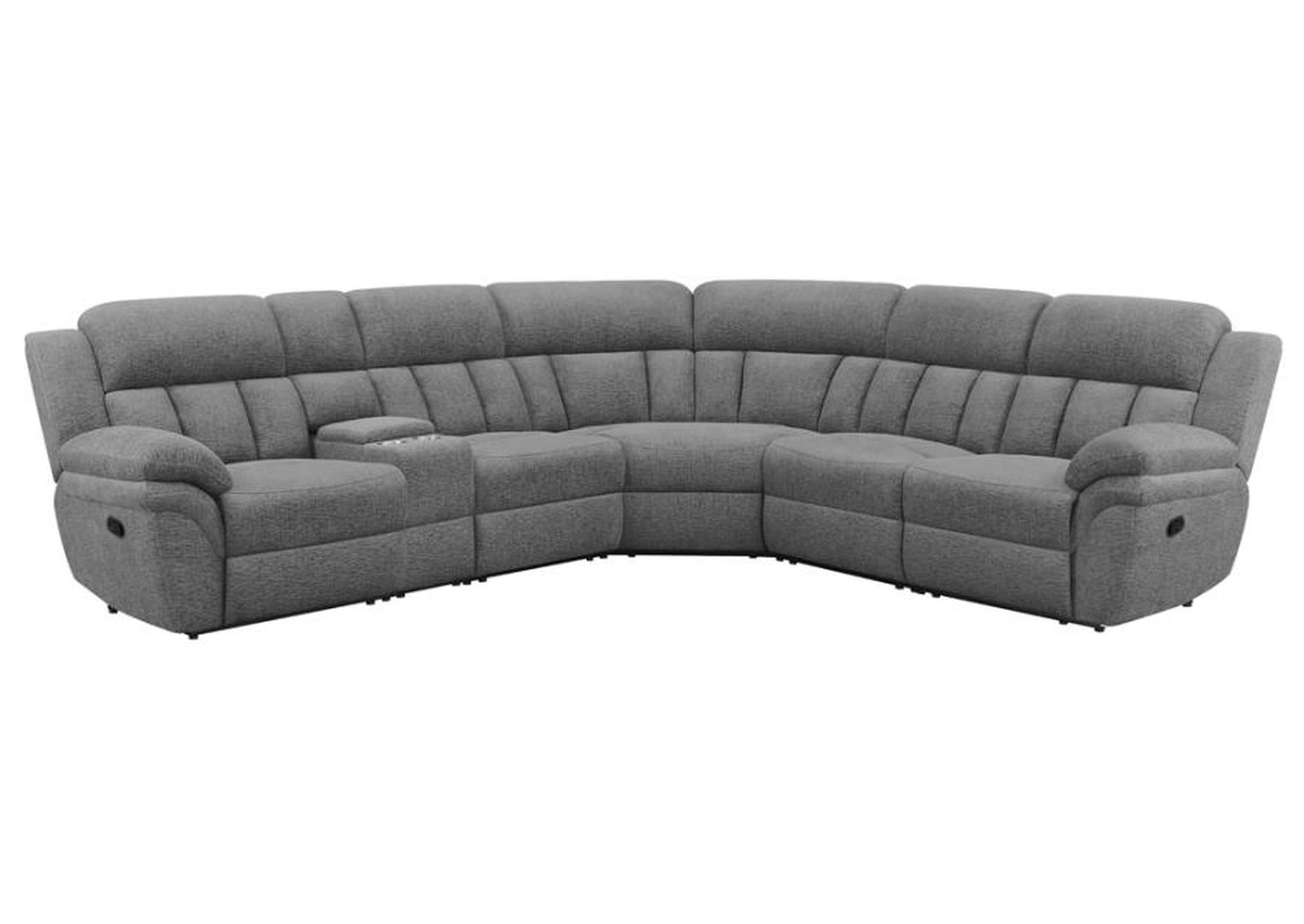 Bahrain 6-piece Upholstered Motion Sectional Charcoal image 1