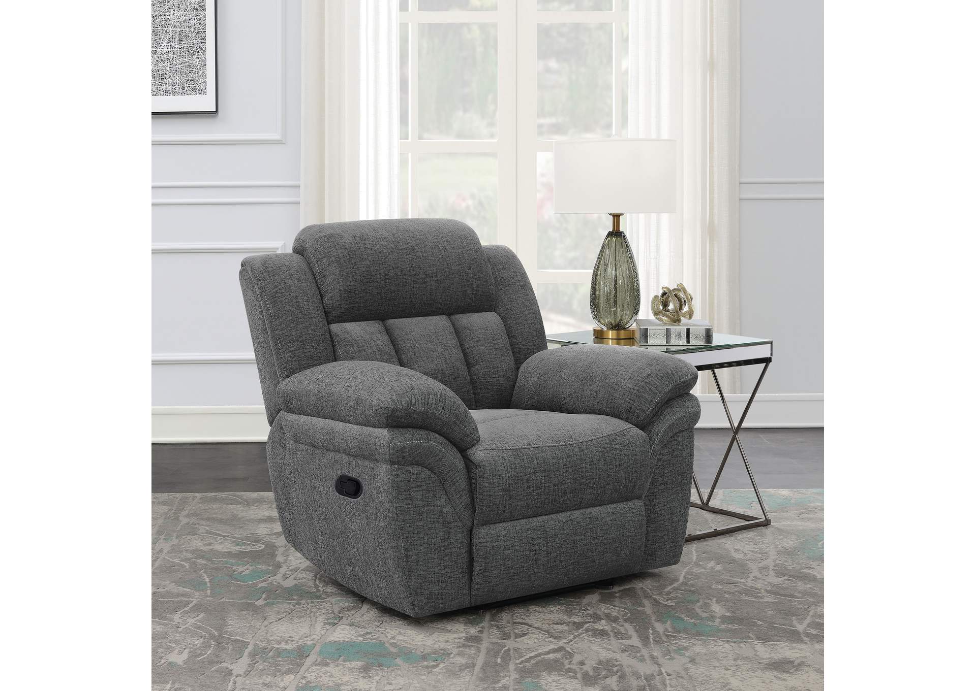 Bahrain Upholstered Glider Recliner Charcoal image 18