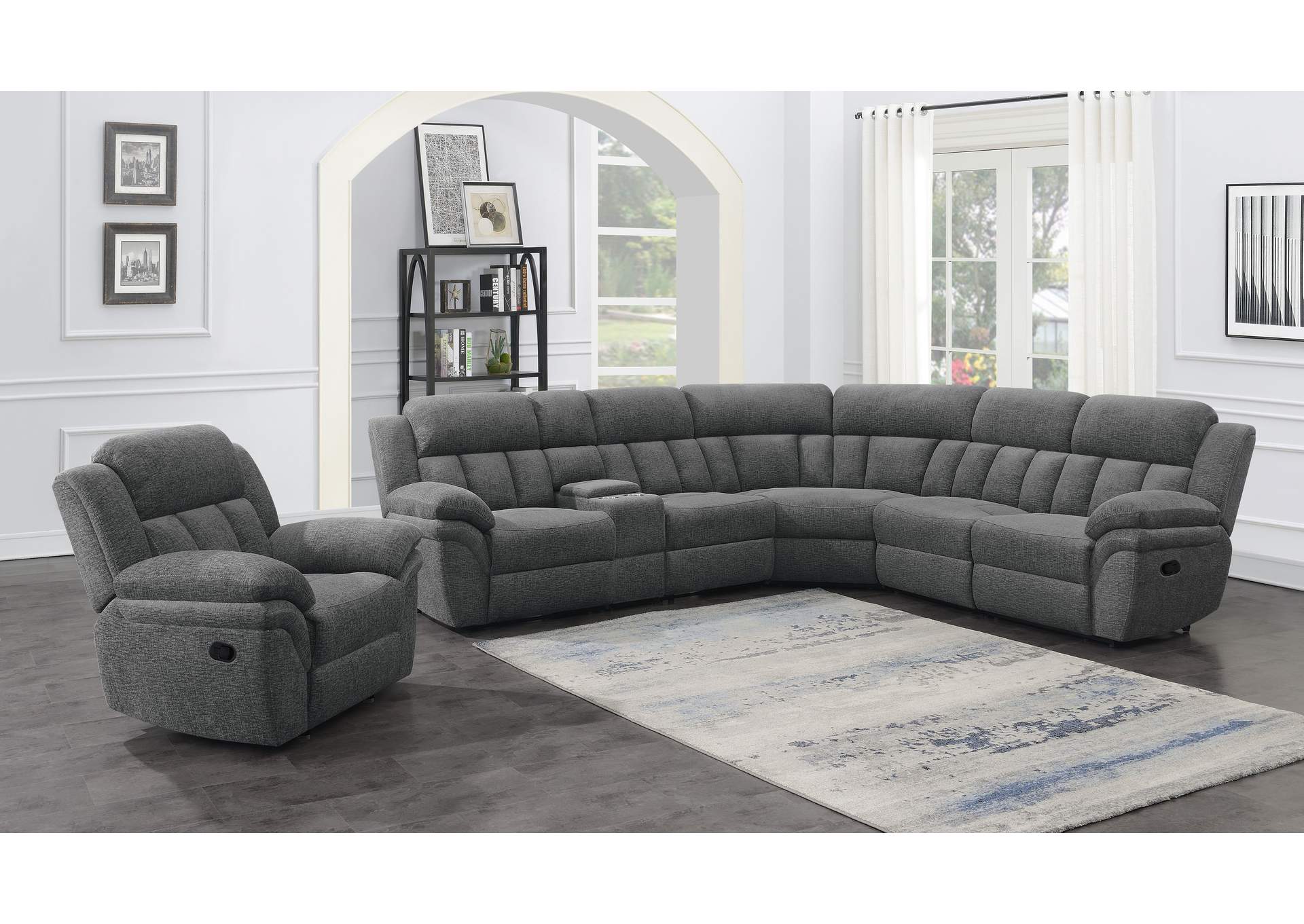 Bahrain Upholstered Glider Recliner Charcoal image 7