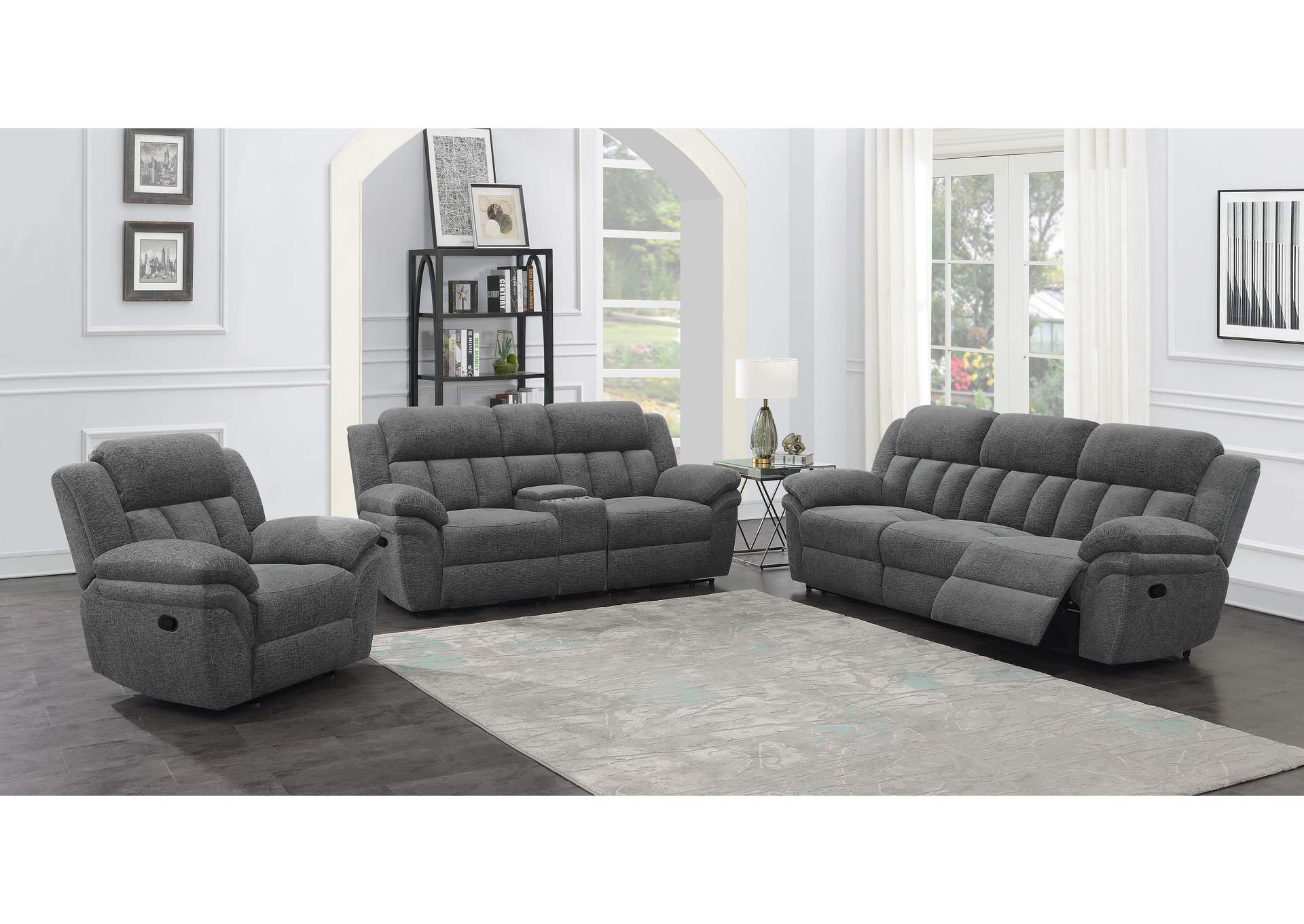 Bahrain Upholstered Glider Recliner Charcoal image 5