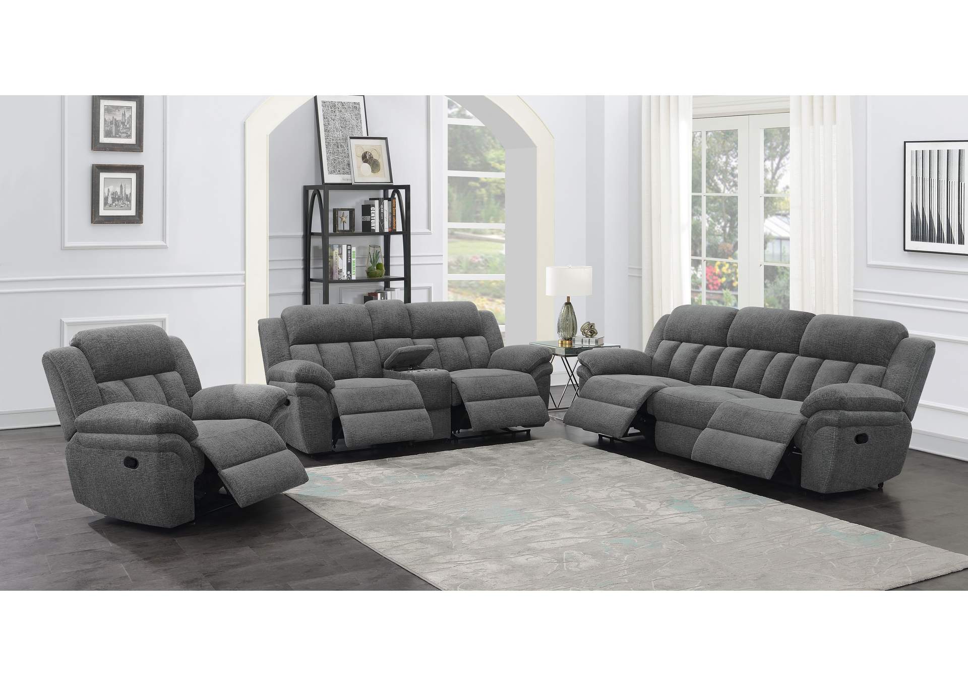 Bahrain Upholstered Glider Recliner Charcoal image 4