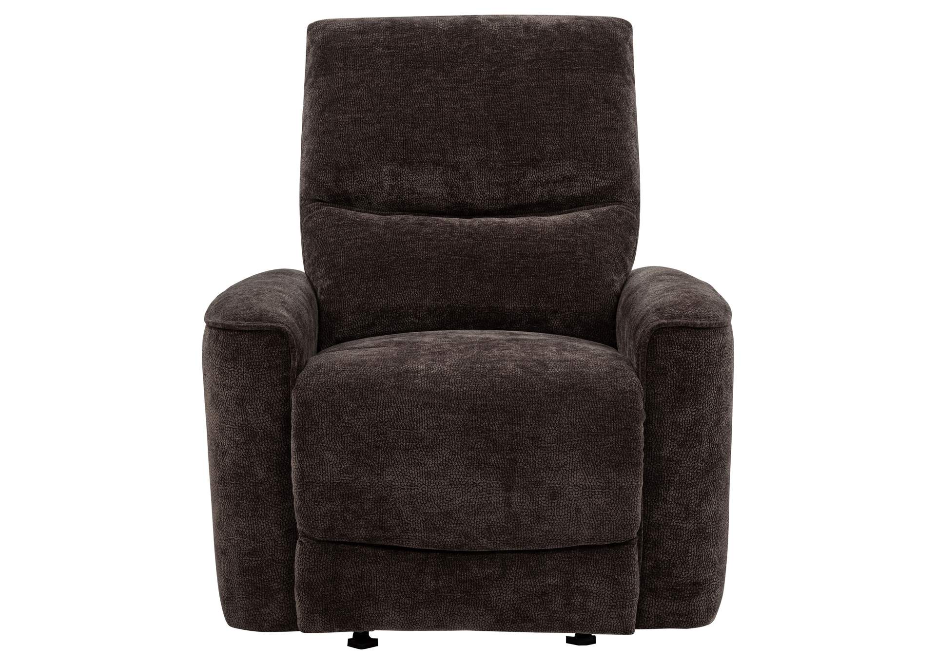 Navarro Chenille Upholstered Glider Recliner Dark Brown image 5