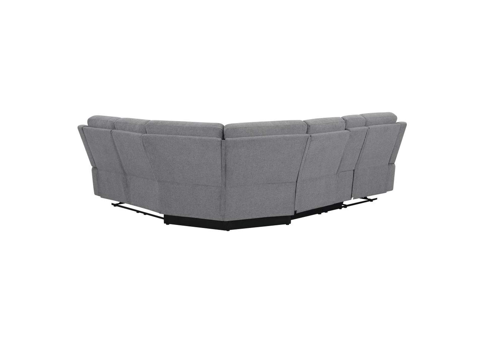 David 3-piece Upholstered Motion Sectional with Pillow Arms Smoke image 6
