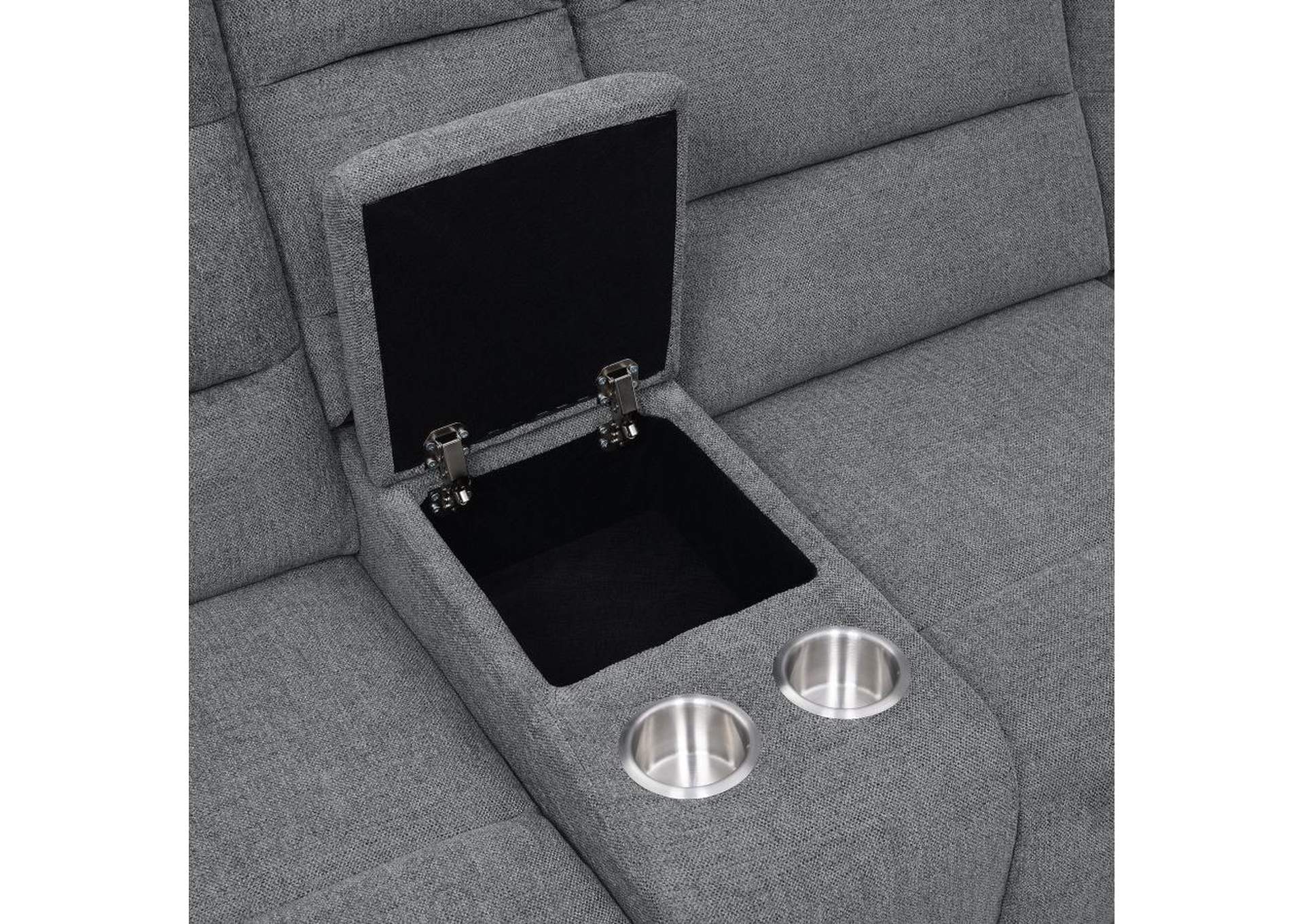 David 3-piece Upholstered Motion Sectional with Pillow Arms Smoke image 12