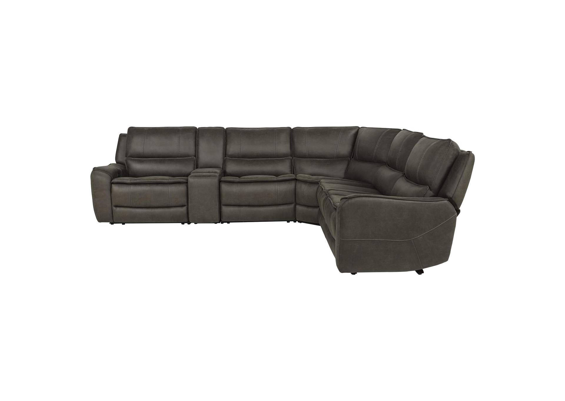 Marcell 6-Piece L-Shaped Power Reclining Sectional with Console Grey image 15