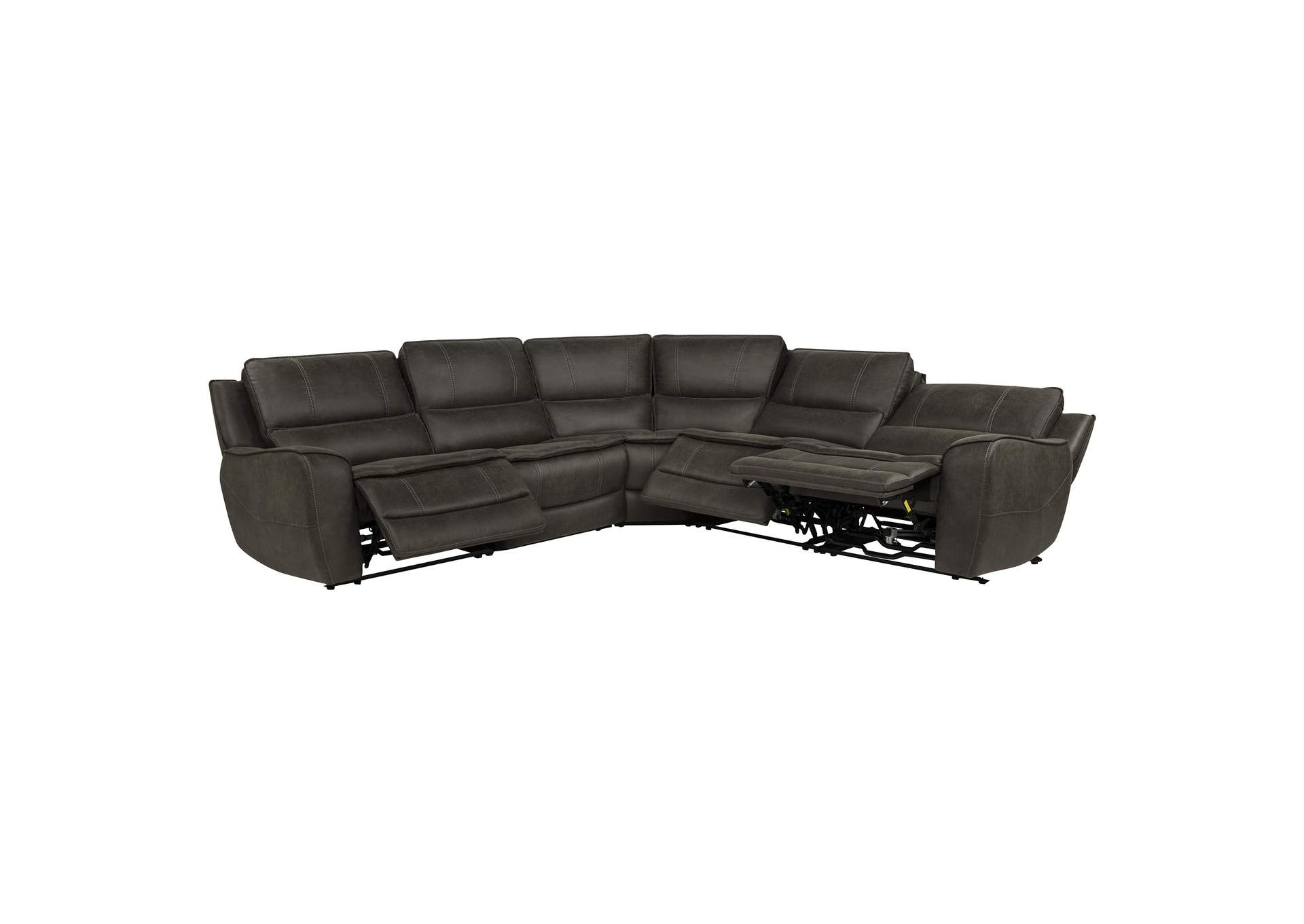 Marcell 5-Piece L-Shaped Modular Power Reclining Sectional Sofa Grey image 3