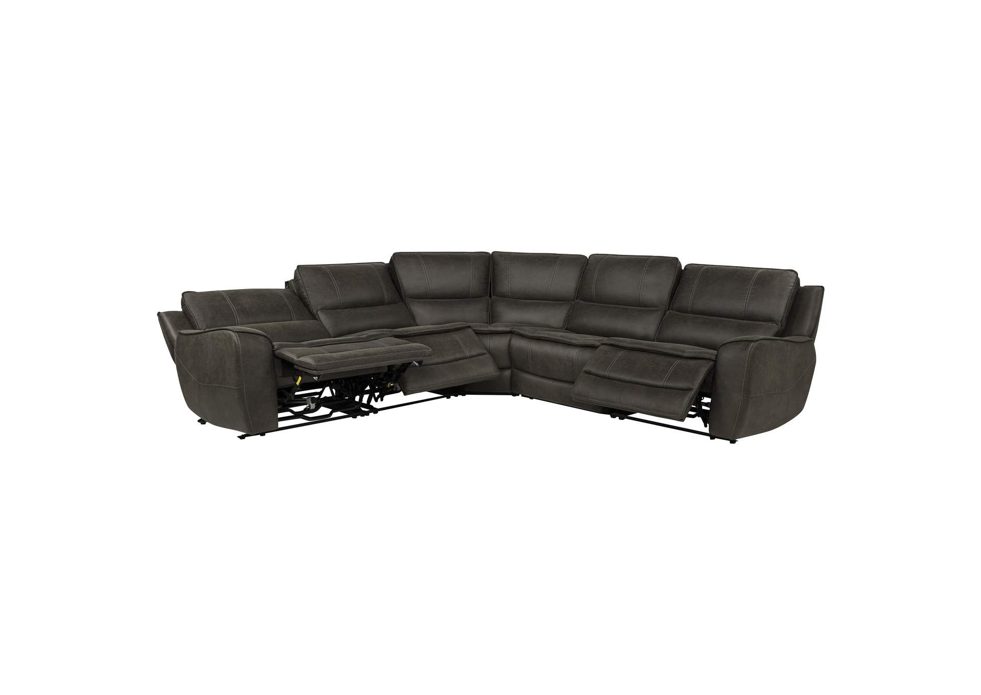 Marcell 5-Piece L-Shaped Modular Power Reclining Sectional Sofa Grey image 4