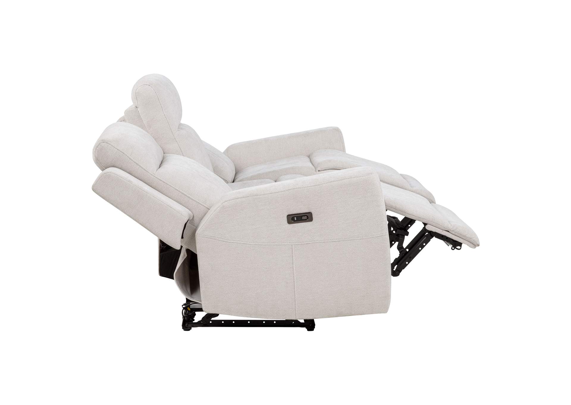 Kennett 2-piece Chenille Power Reclining Sofa Set Ivory image 6