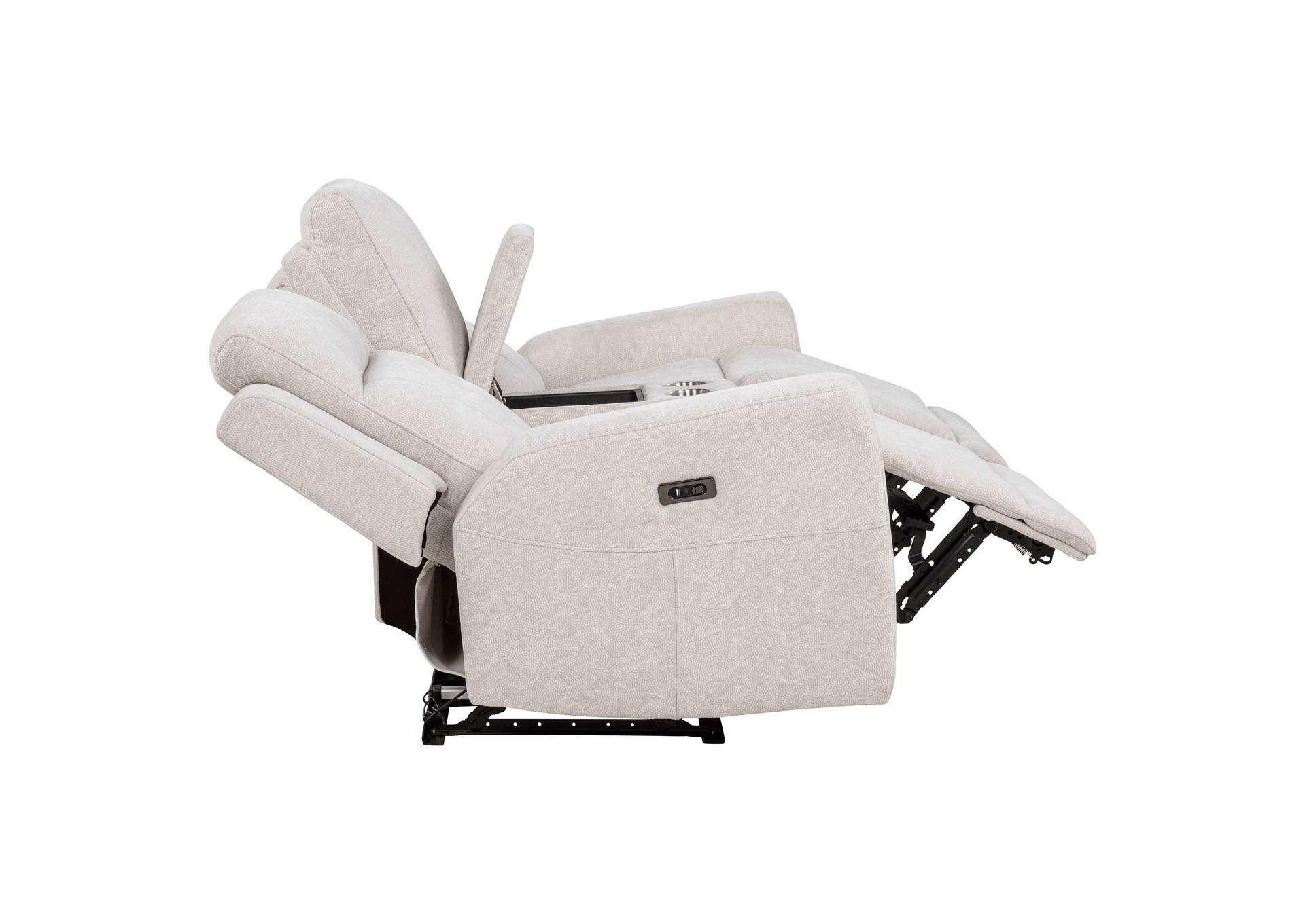 Kennett 3-piece Chenille Power Reclining Sofa Set Ivory image 10