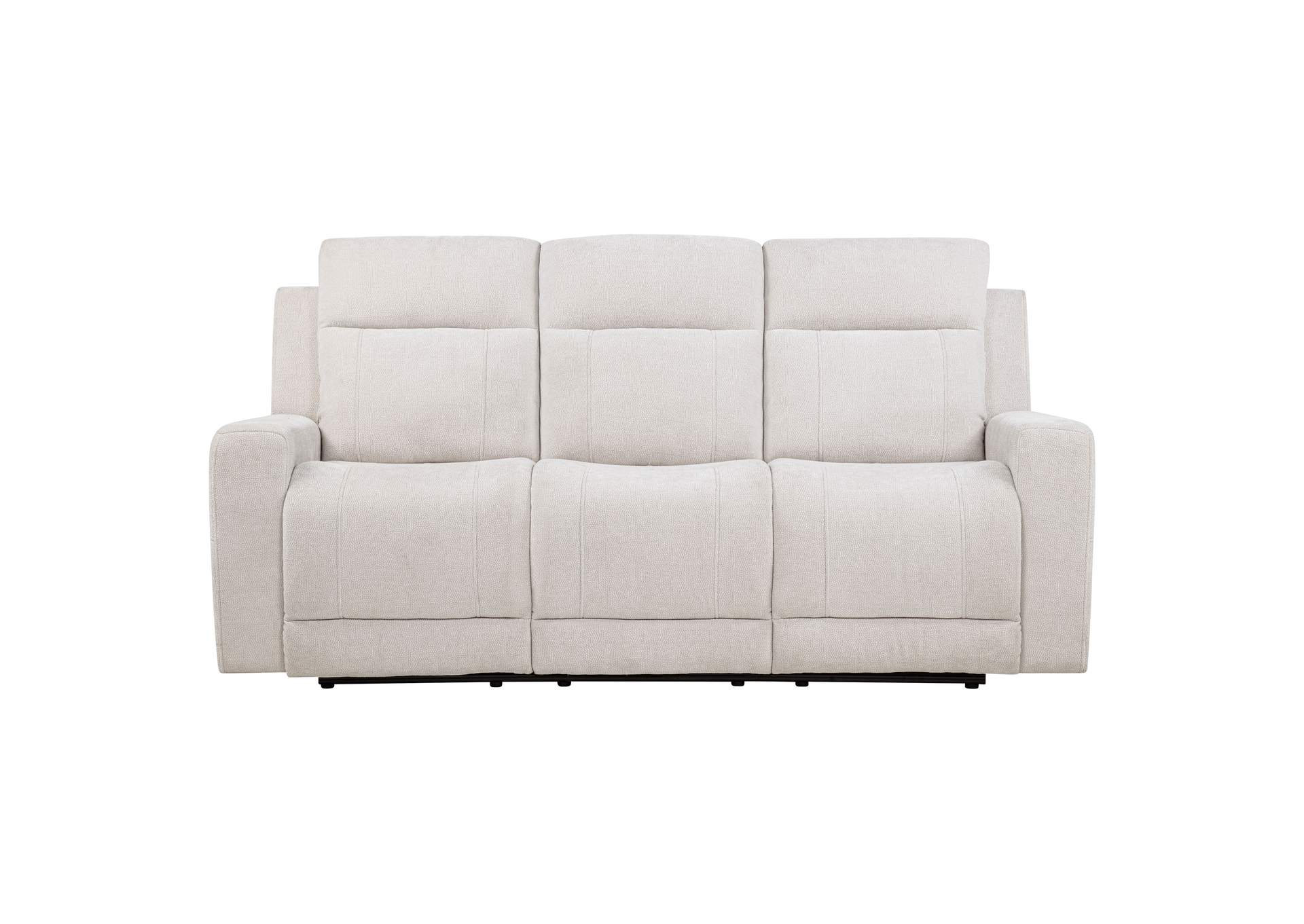 Kennett Chenille Upholstered Power Reclining Sofa Ivory image 5