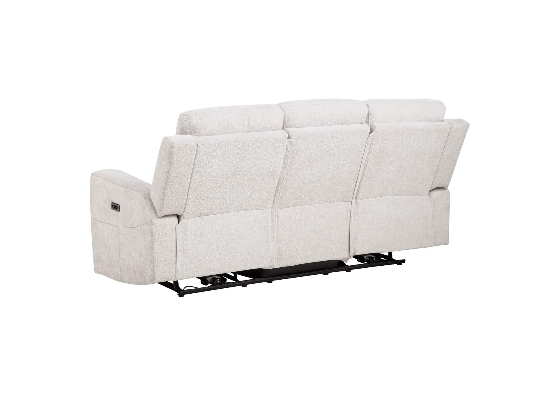 Kennett Chenille Upholstered Power Reclining Sofa Ivory image 7