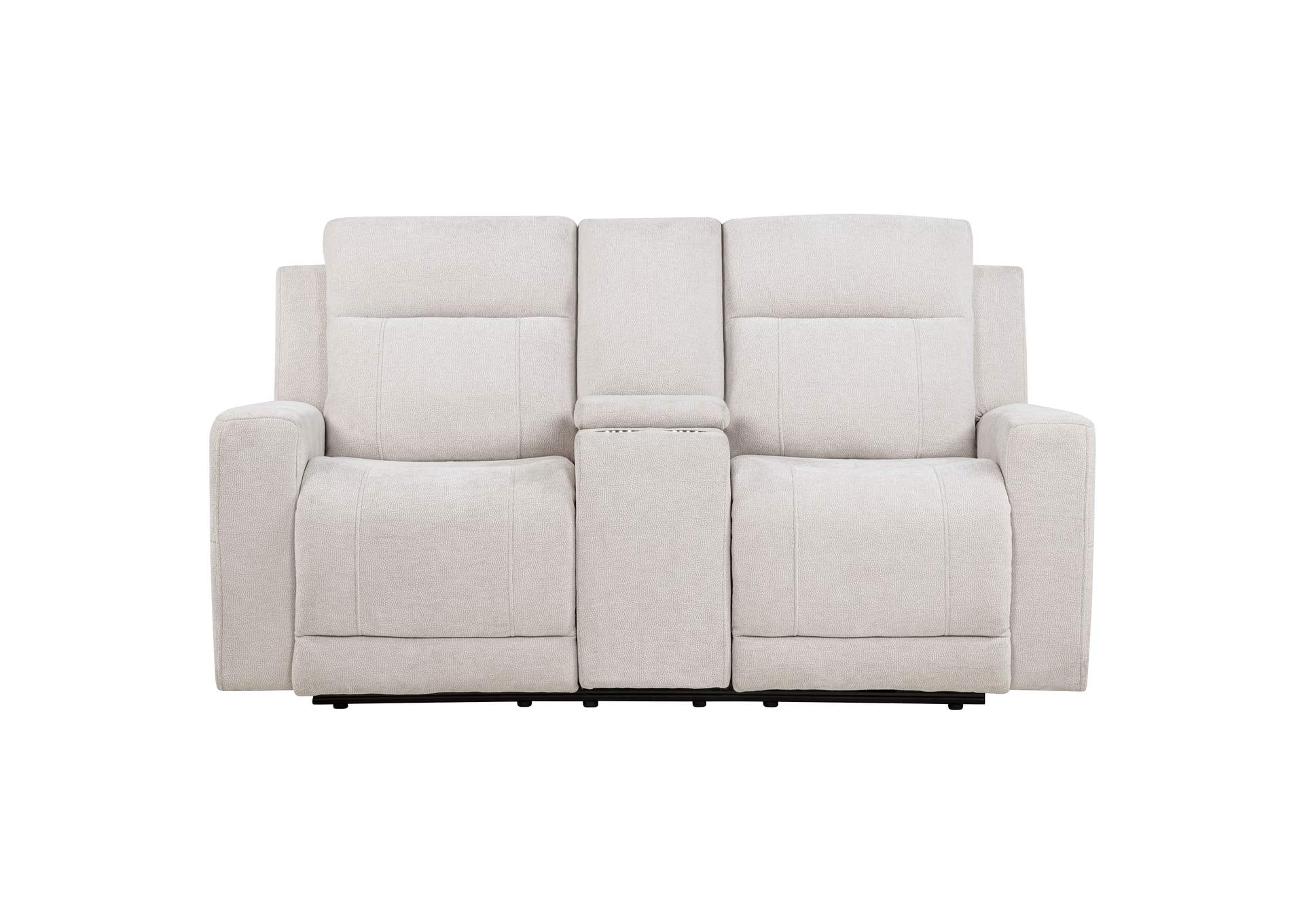 Kennett Chenille Upholstered Power Reclining Loveseat Ivory image 4